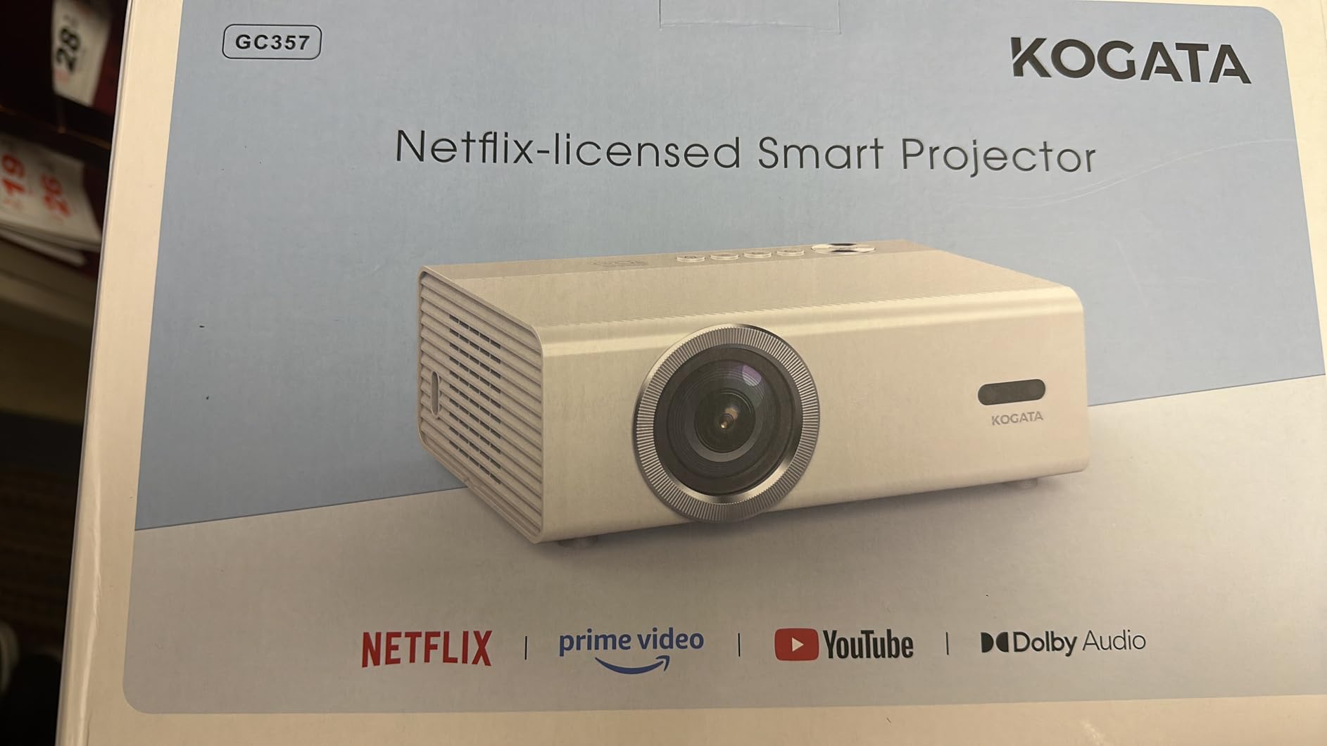 KOGATA 4K Projector with WiFi and Bluetooth, AI Auto Focus & 6D Keystone Dolby Audio HDR10+, Smart Projector with Built-in Apps, Outdoor Movie Portable for Home Theater, Bedroom, Ceiling customer photo 1