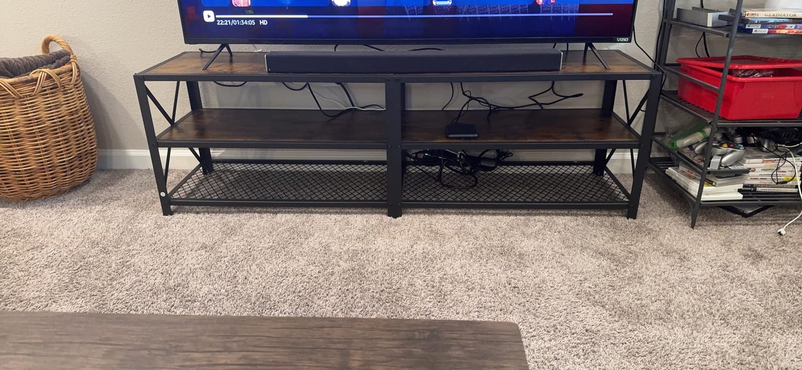 VASAGLE TV Stand for 80-Inch TVs, Mid Century Entertainment Center with Storage, Fluted Sliding Doors, Media Console Table for Living Room, Bedroom, Sand Brown ULTV634K201 customer photo 1