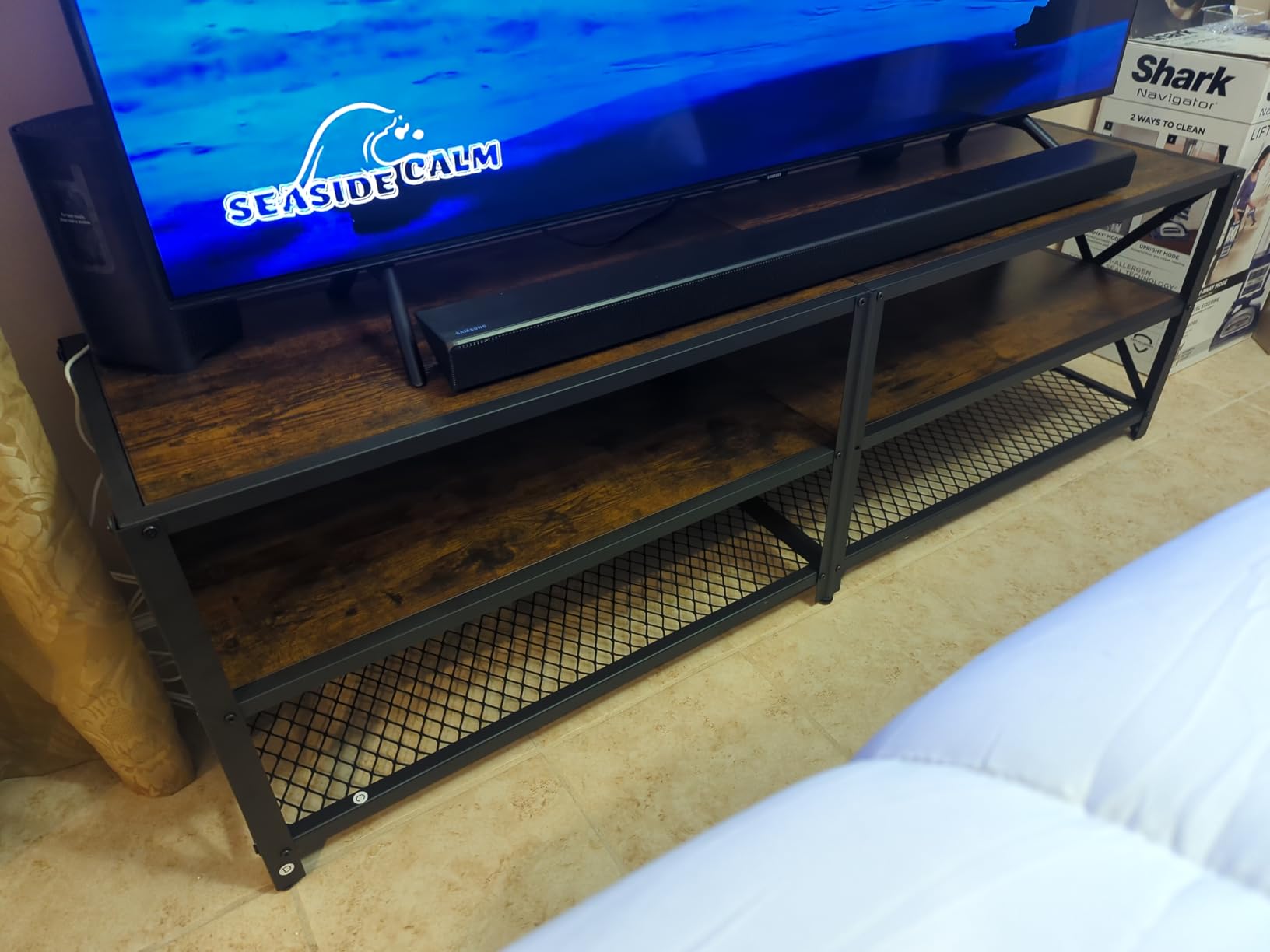 VASAGLE TV Stand for 65-Inch TVs, Mid Century Entertainment Center with Storage, Fluted Sliding Doors, Media Console Table for Living Room, Bedroom, Sand Brown ULTV633K201 customer photo 1