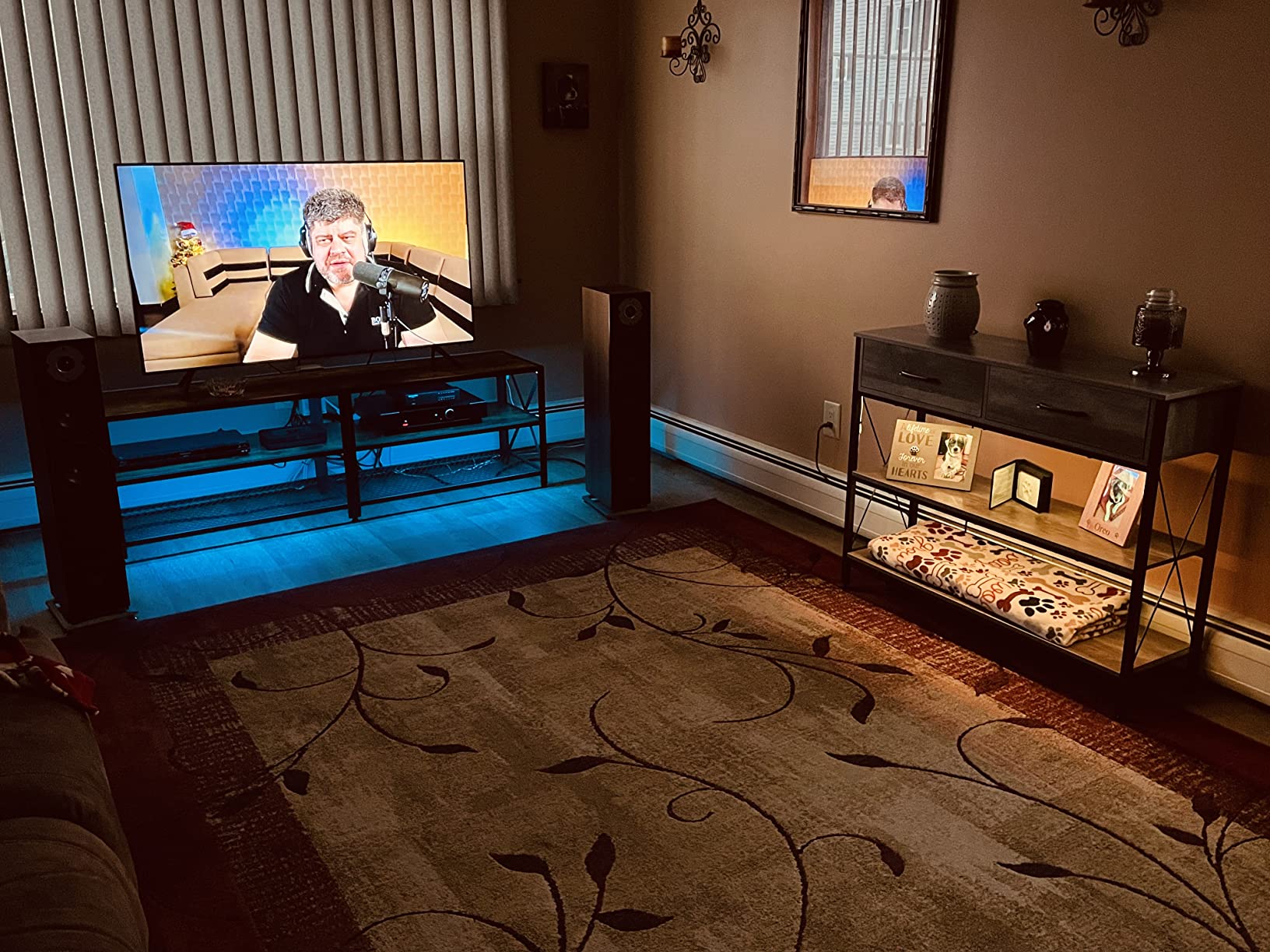 VASAGLE TV Stand for 65-Inch TVs, Mid Century Entertainment Center with Storage, Fluted Sliding Doors, Media Console Table for Living Room, Bedroom, Sand Brown ULTV633K201 customer photo 2