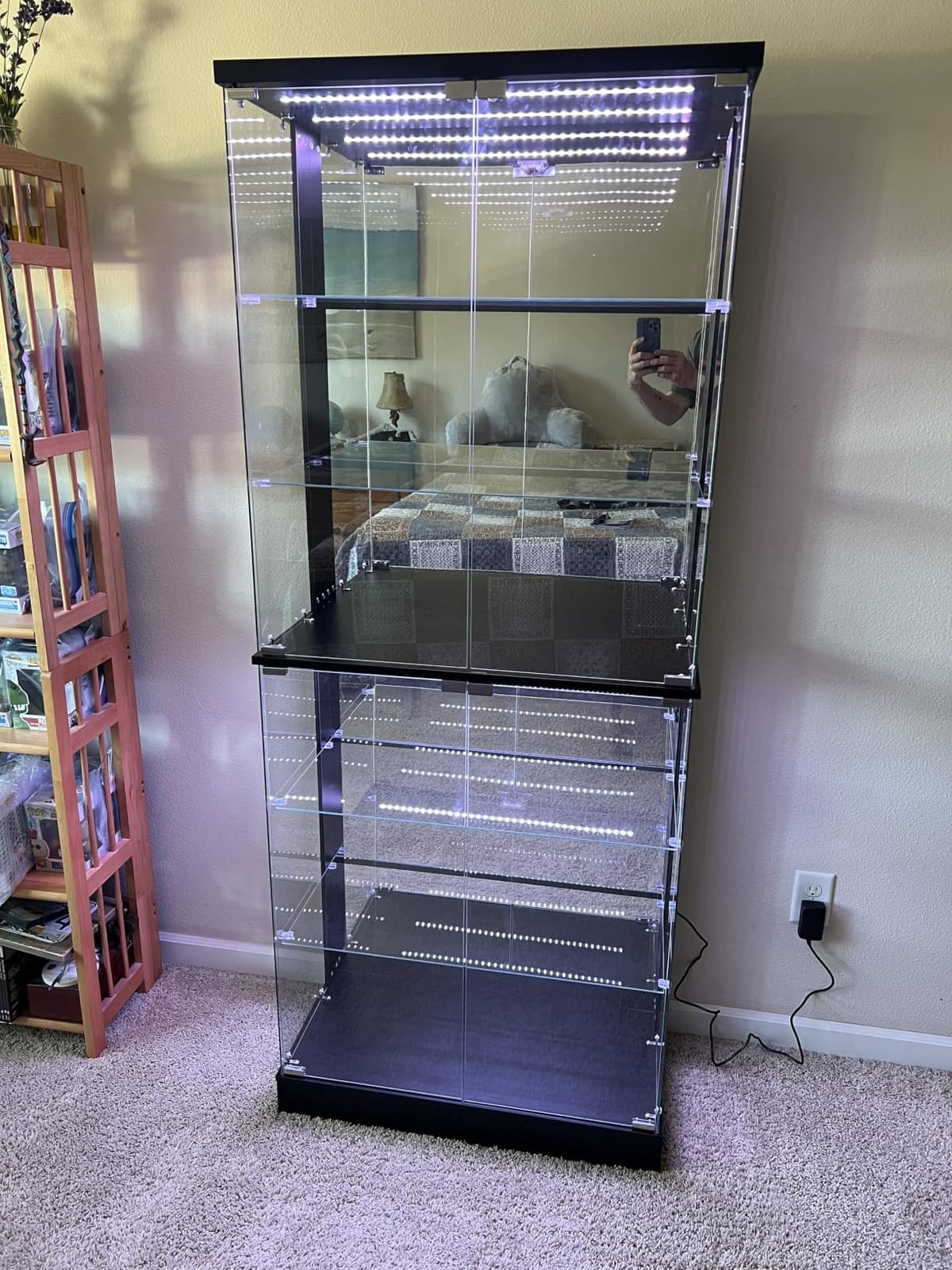 Lvifur 6-Tier Tall Glass Display Cabinet with RGB Lights for Collectibles | 71