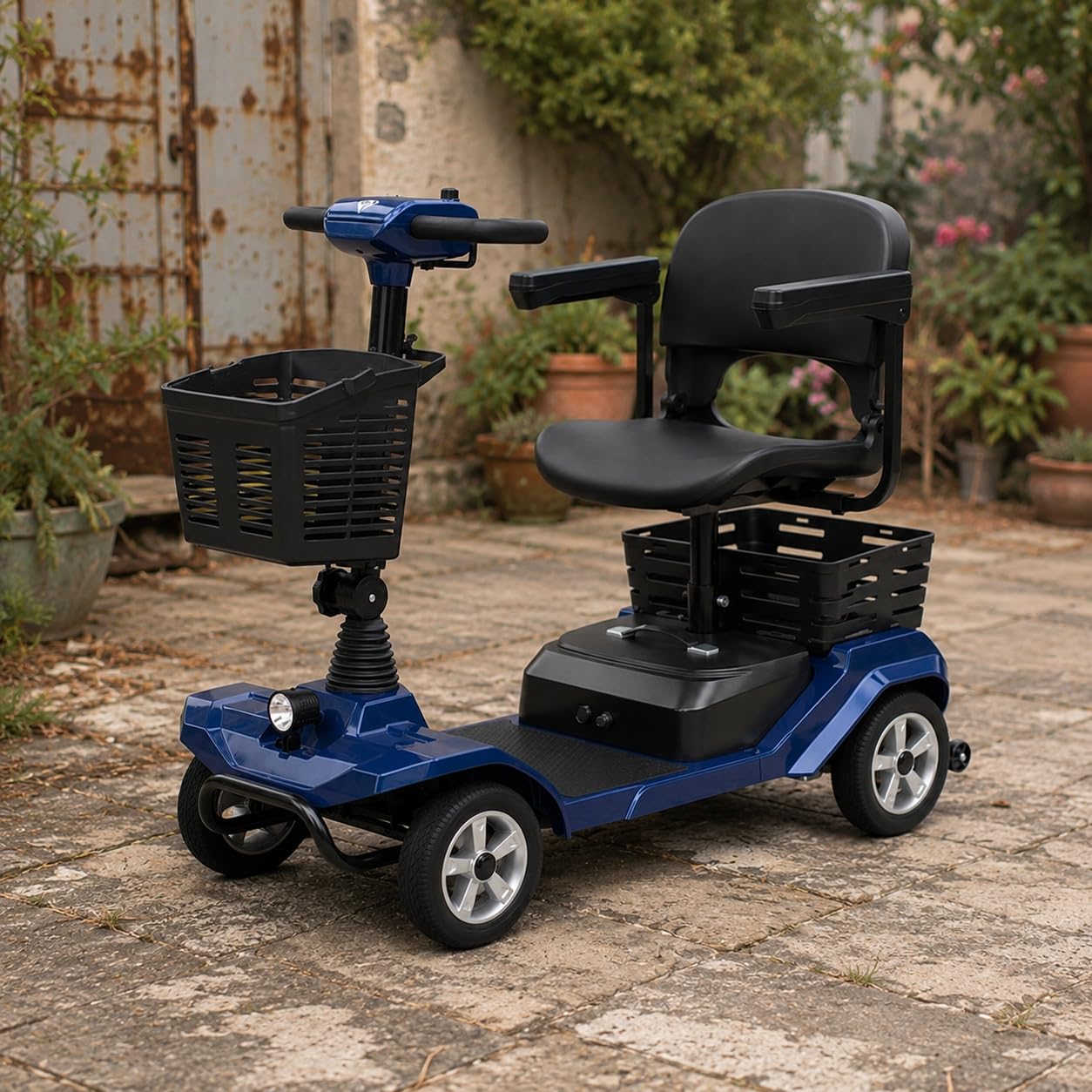 Hoverfly 4-Wheel Mobility Scooter for Seniors/Adult, NFC Keyless Start Navy | Max 12.4-Mile & 4.7Mph, 9