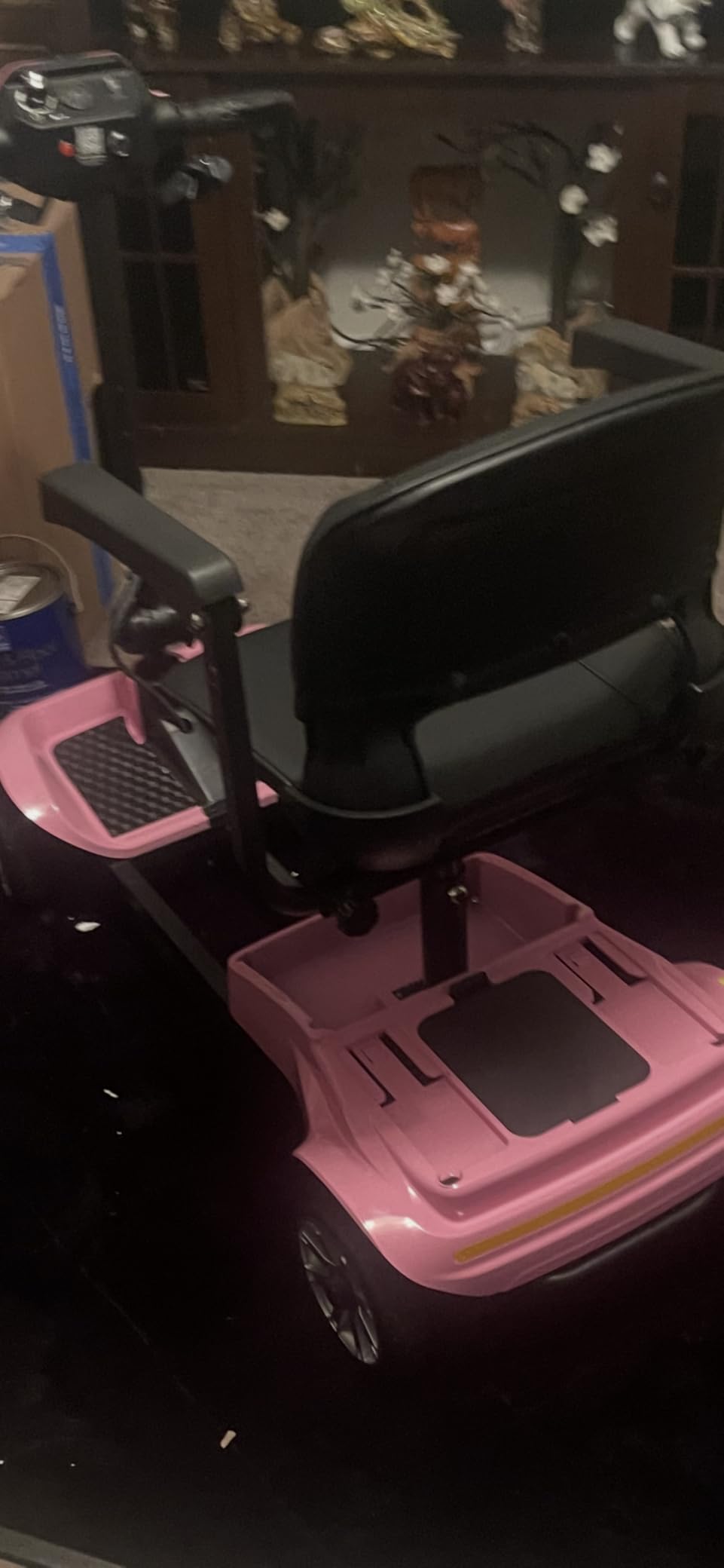 Foldable 4-Wheel Mobility Scooter for Adults - Portable Motorized Scooter with 330 lbs Capacity, Detachable Battery, Dual Baskets, Cup & Phone Holder, Pink customer photo 1