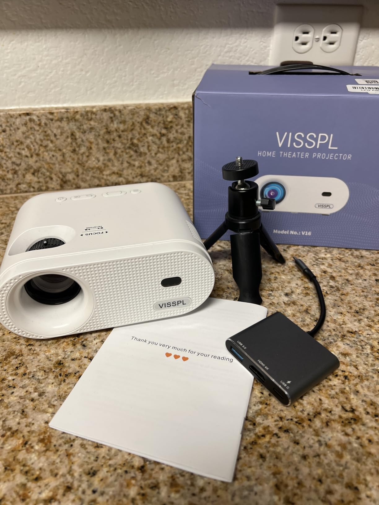 VISSPL Smart 4K Projector with WiFi and Bluetooth, 1800ANSI, Dolby Audio, Auto Focus Portable Outdoor Projector, Movie Home Theater Projector for Bedroom/Ceiling customer photo 2