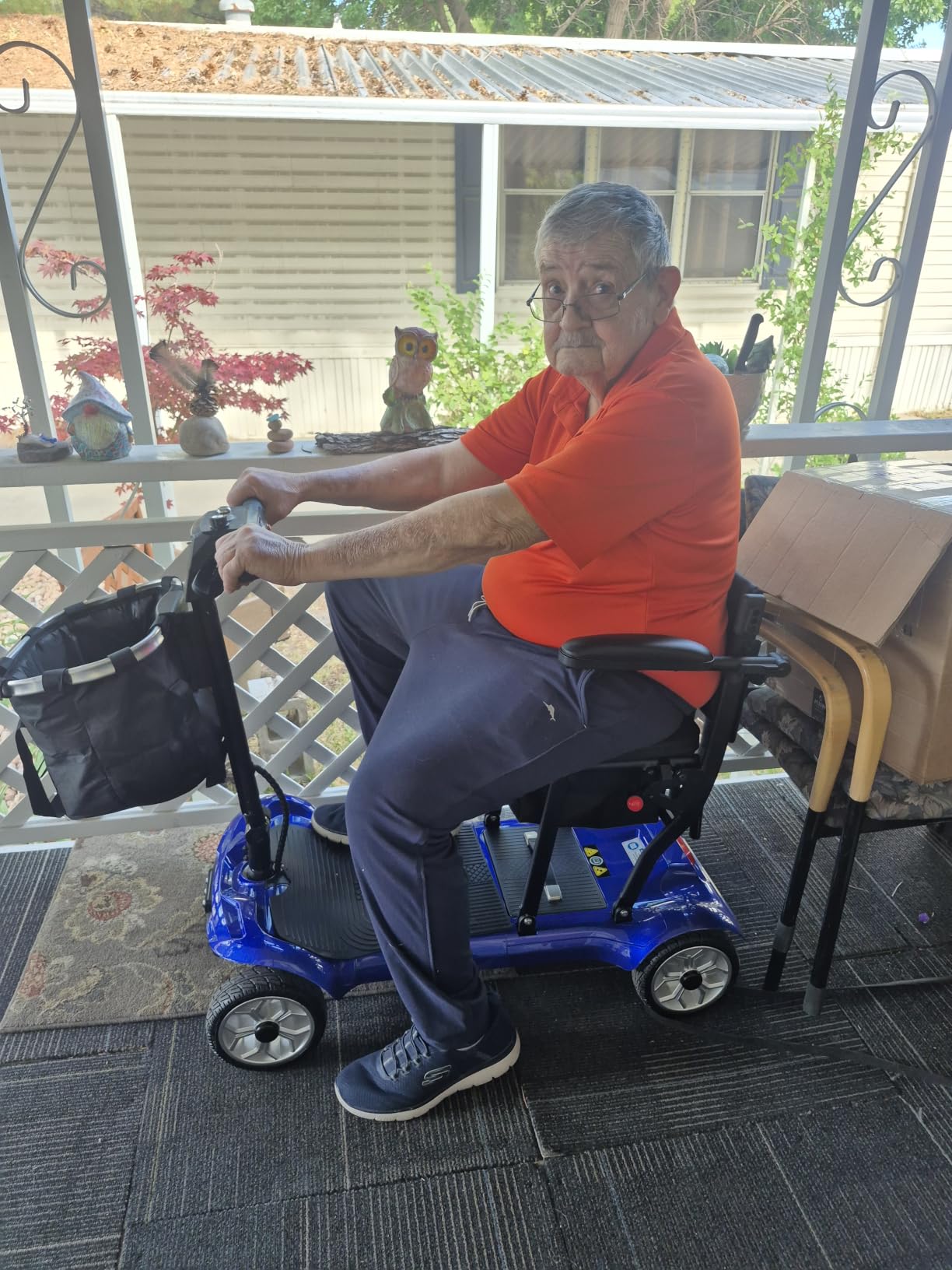 Lightweight Mobility Scooter for Adult & Seniors Cruise & Airline Approved | 43lb Foldable Portable Motorized Scooters with Removable Lithium Battery for 12.4 Miles Travel, 4 Wheel, 300lb Capacity, Red customer photo 1