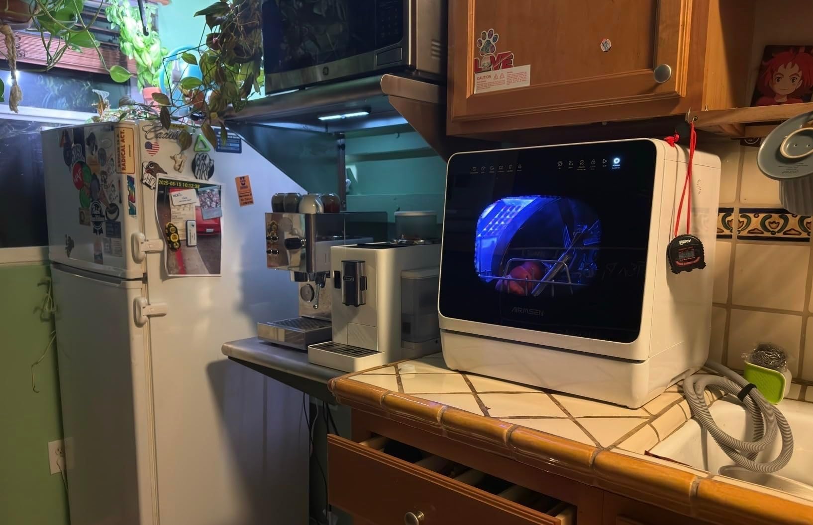 AIRMSEN Countertop Dishwasher with Built-in Water Tank & Softener, 8 Wash Programs & 3 Useful Functions, No Hookup Needed, Hot Air Drying & 72H Air Circulation, Delayed Start, Child Lock customer photo 1