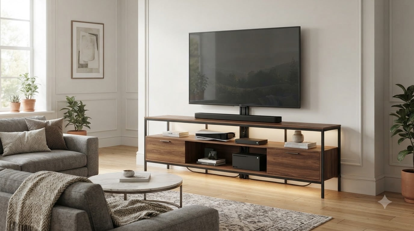 best media console tv stands with mounts