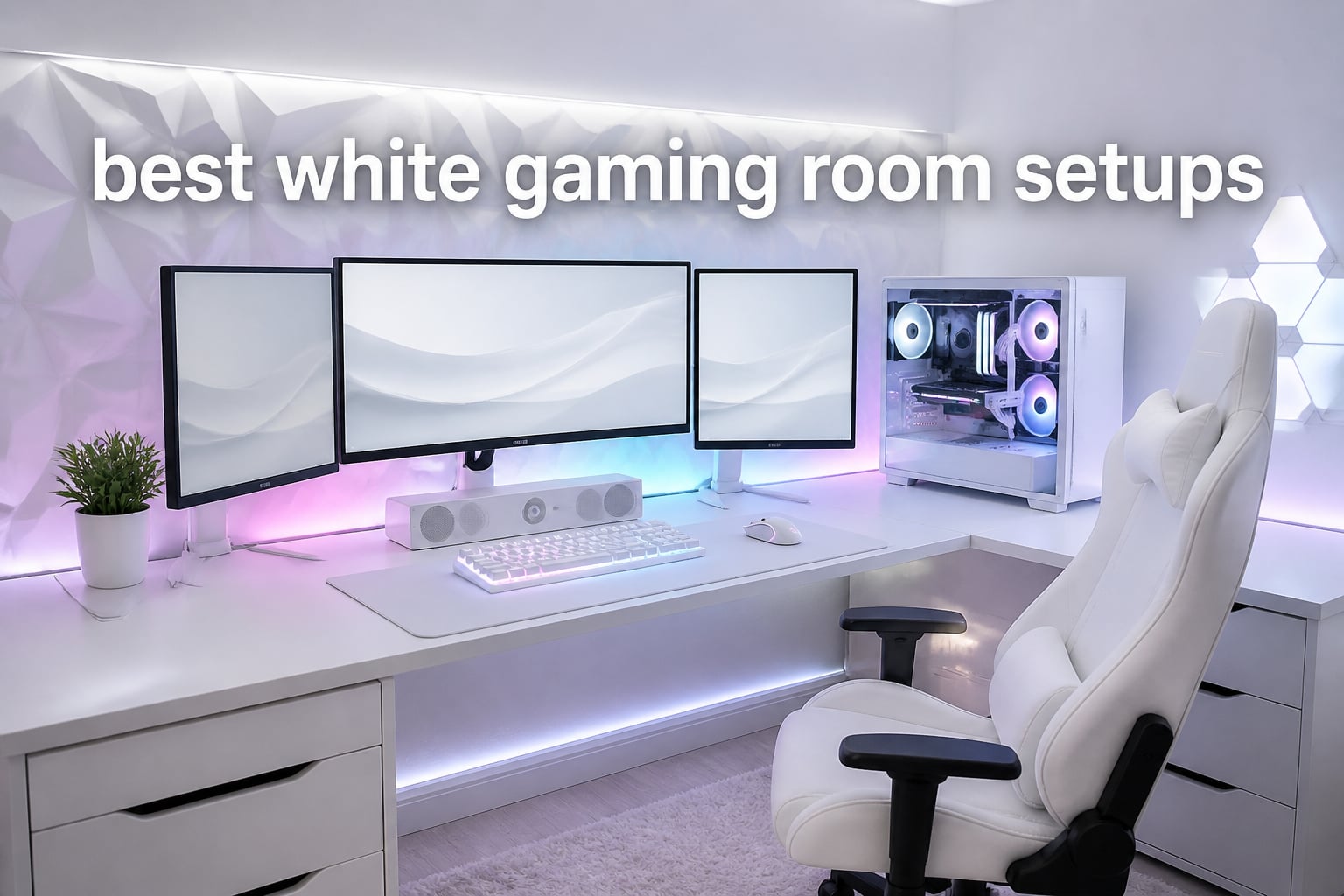 best white gaming room setups