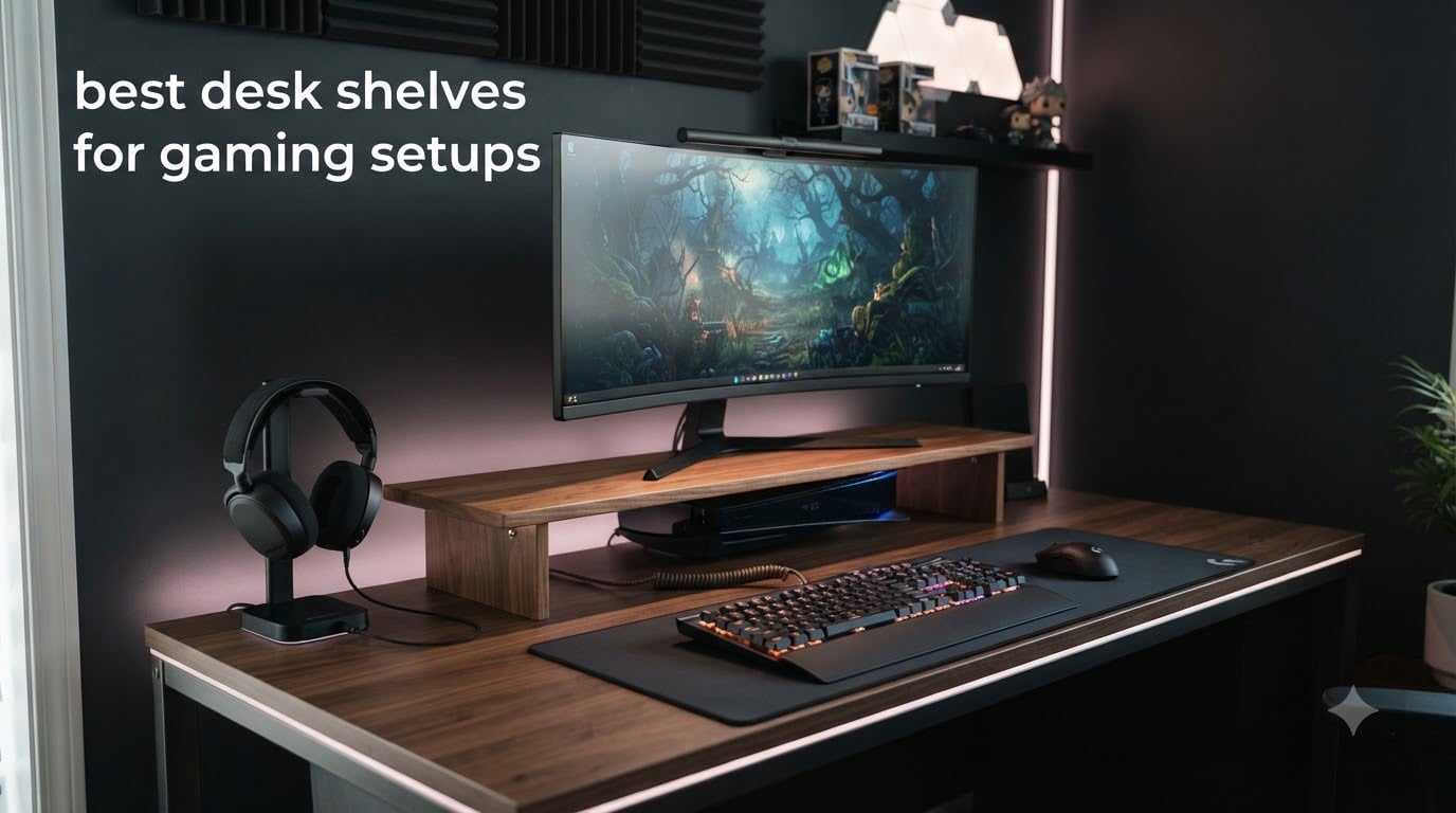 best desk shelves for gaming setups
