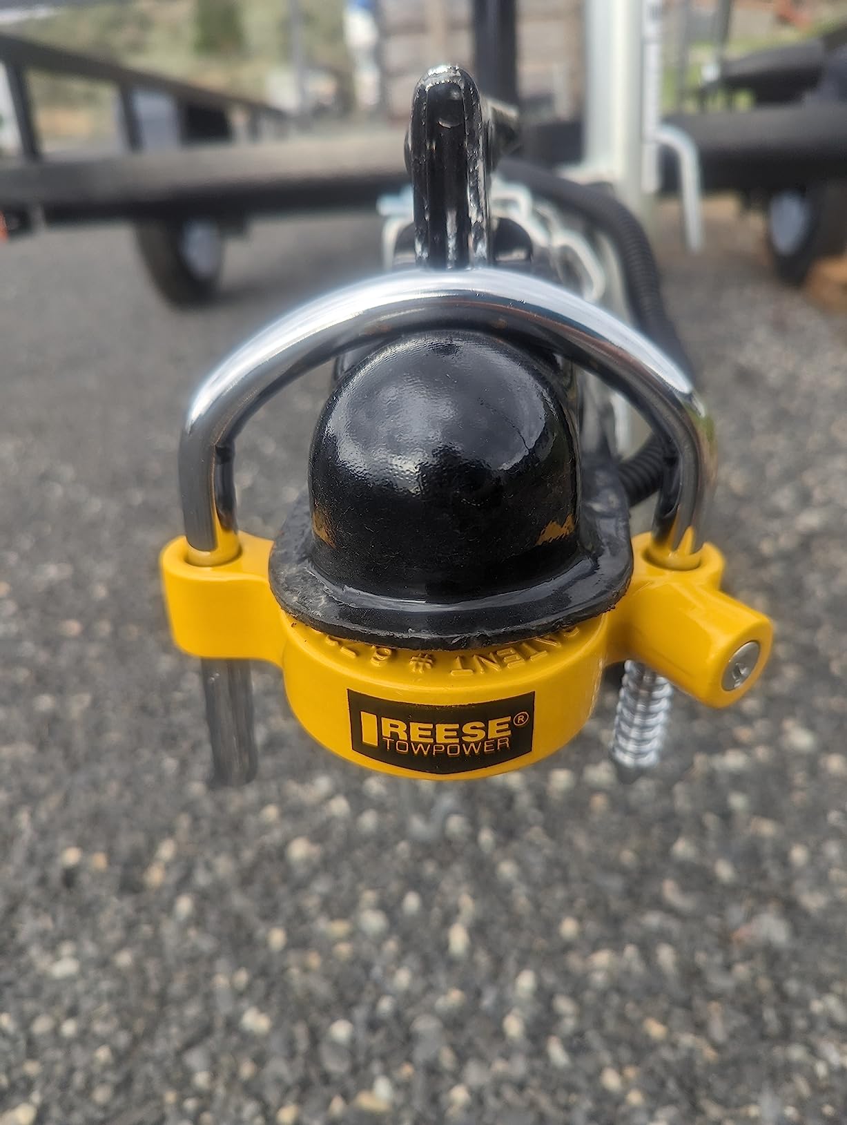 REESE Towpower 72783 Coupler Lock, Adjustable Storage Security, Heavy-Duty Steel, Yellow and Chrome ( Universal Fit) customer photo 1