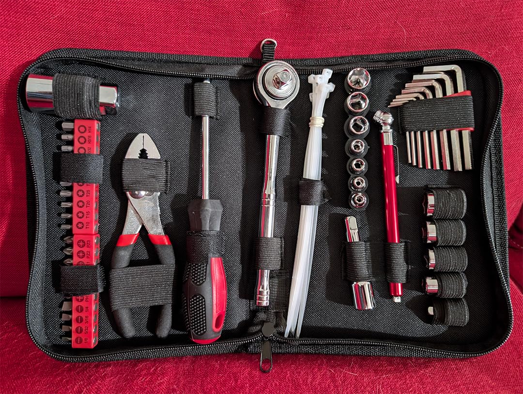Apollo Tools 56 Piece Compact SAE Auto Tool Set, Red DT9774 customer photo 1
