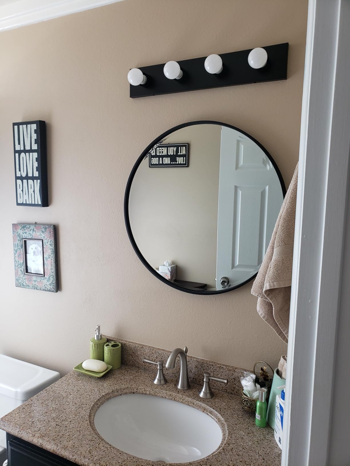 Design House Vanity Lighting, Steel Construction, 4 Vanity Lights, Dimmable, Uses Four 60W Bulbs, Polished Chrome, 24.0 in. W x 4.3 in. H x 2.0 in. D, 500892 customer photo 1