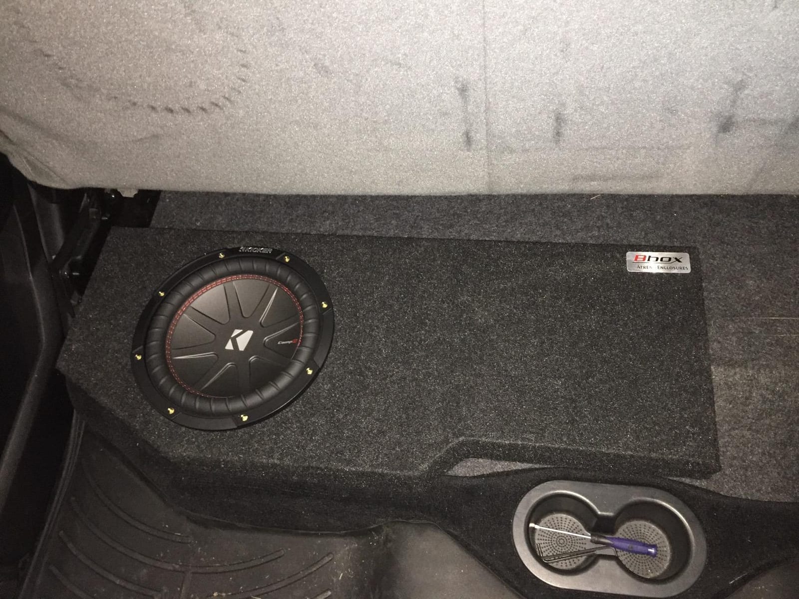 Atrend Bbox Single 10 Inch Subwoofer Sealed Enclosure - Fits 2002 - 2018 Dodge Ram Quad Cab - Carpeted Car Subwoofer Boxes & Enclosures - Subwoofer Box Improves Audio Quality, Sound and Bass - Charcoal customer photo 2