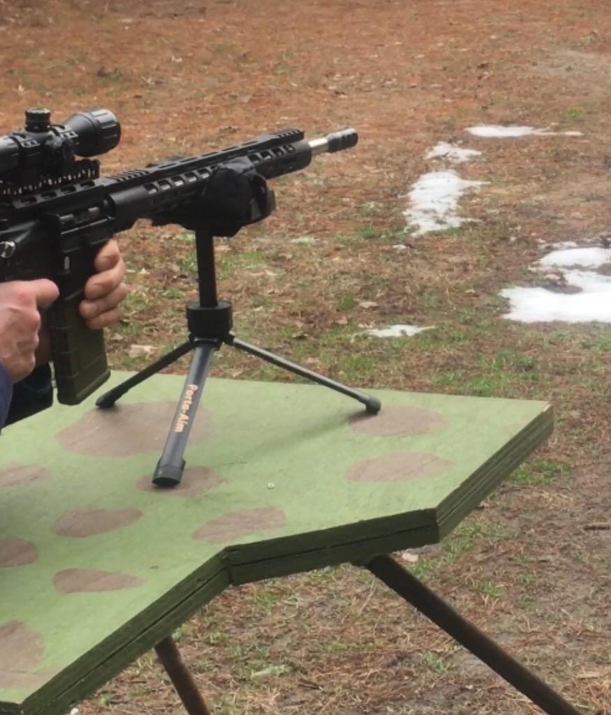 Vanguard Porta Aim Gun Rest. Compact and Portable Bench Rest. Quick Height Adjustment. Anti-Vibration Bag Rotates 360 Degrees , Black customer photo 2