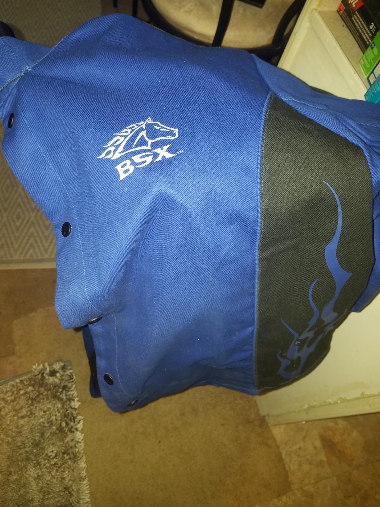 Revco Black Stallion (BXRB9C) BSX 9 oz Contoured Flame-Resistant Cotton Welding Jacket, Welder's Collar, Dual Scribe Pockets, Leather-Reinforced Snaps, X-Large, Royal Blue customer photo 2