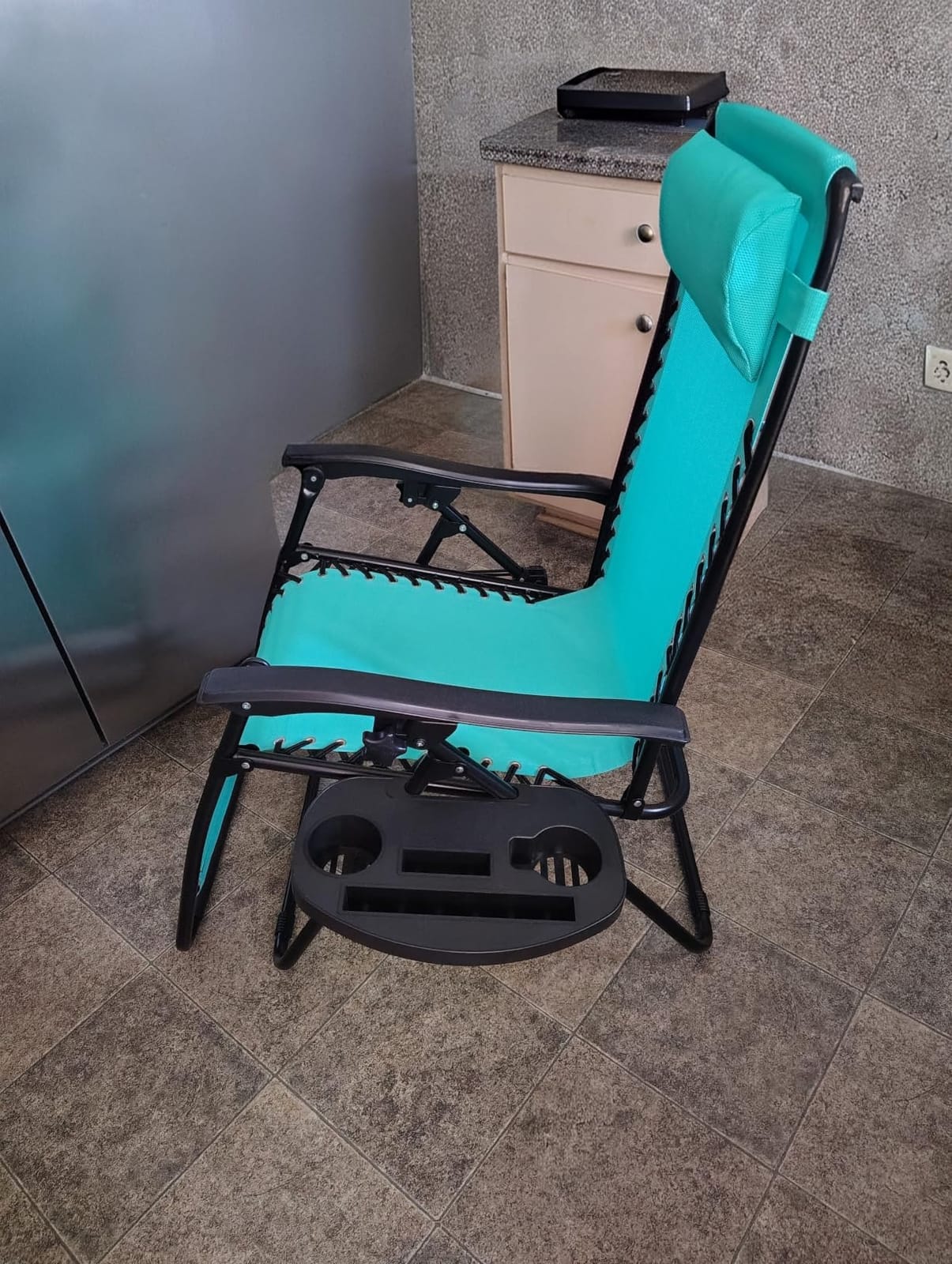 Best Choice Products Set of 2 Adjustable Steel Mesh Zero Gravity Lounge Chair Recliners w/Pillows and Cup Holder Trays - Black customer photo 2