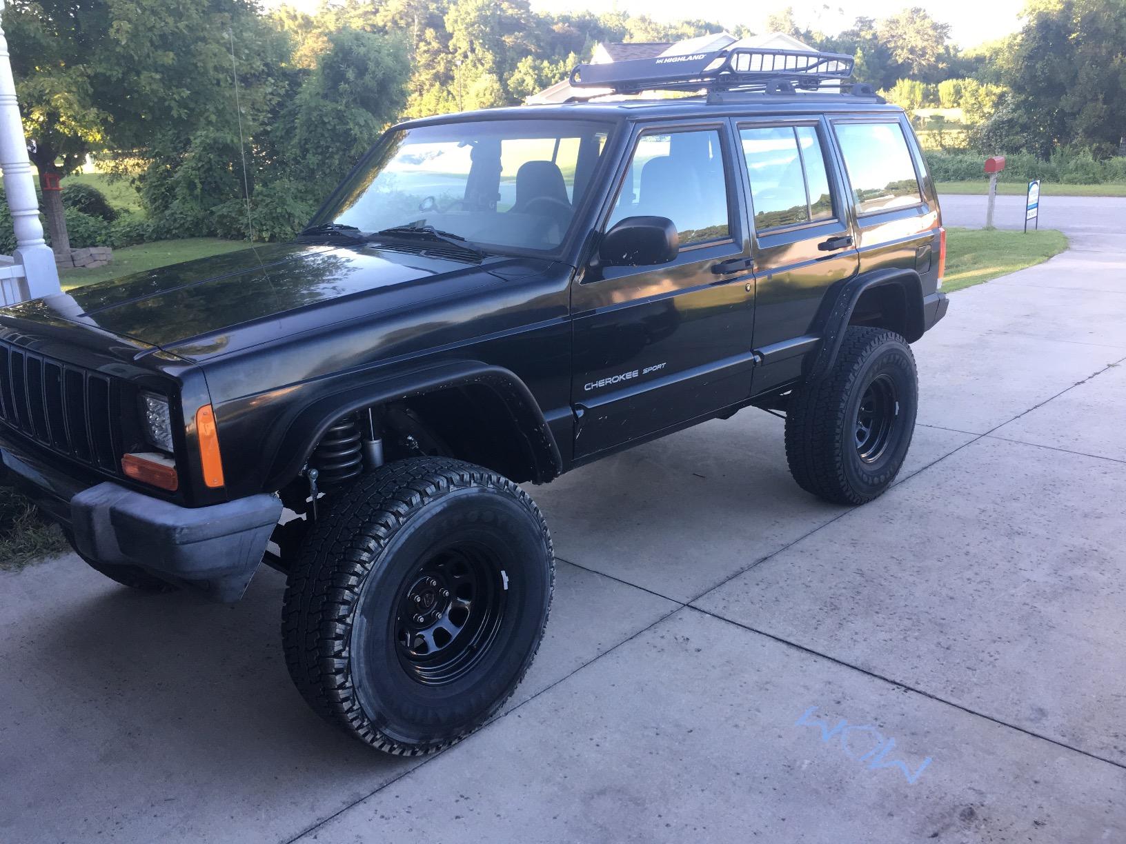 Bushwacker Jeep Flat Style Front & Rear Fender Flares | 4-Piece Set, Black, Textured Finish | 10922-07 | Fits 1984-2001 Jeep Cherokee customer photo 1