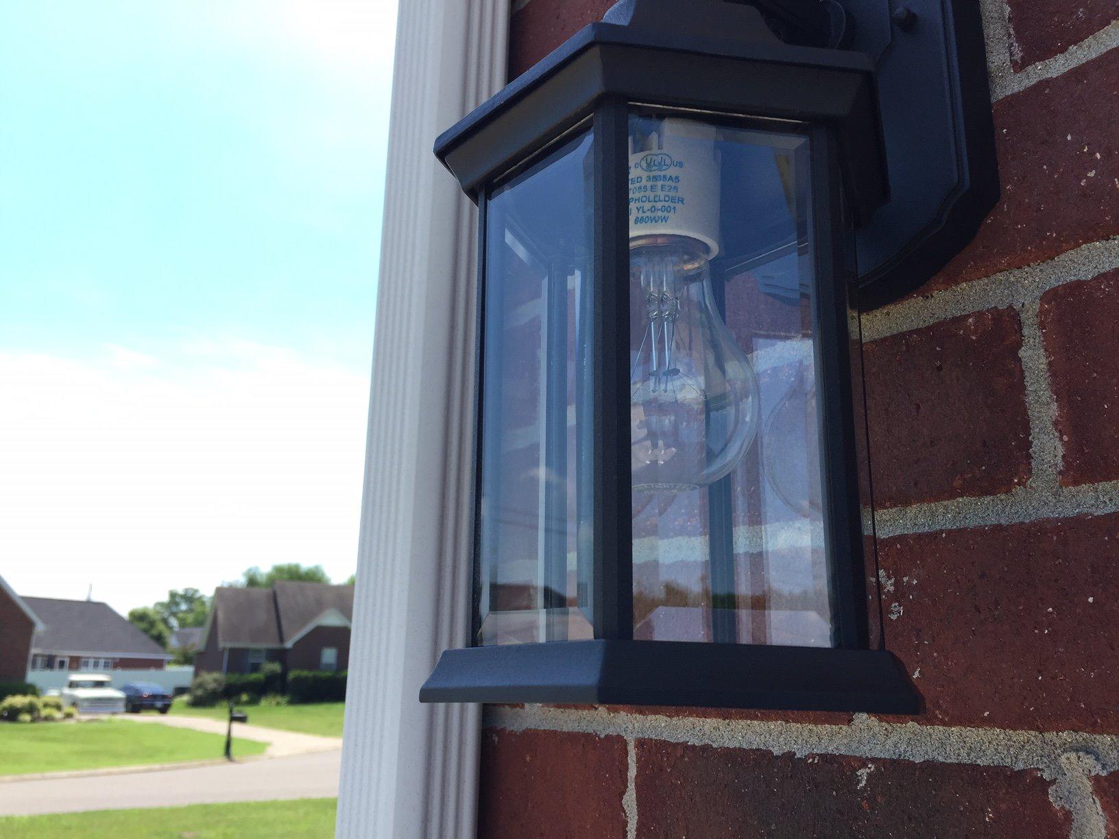 DESIGNERS FOUNTAIN Devonshire Outdoor Light Fixture, 14 Inch Exterior Wall Lantern Sconce for Front Door, Patio and Porch, Black, 2961-BK customer photo 2