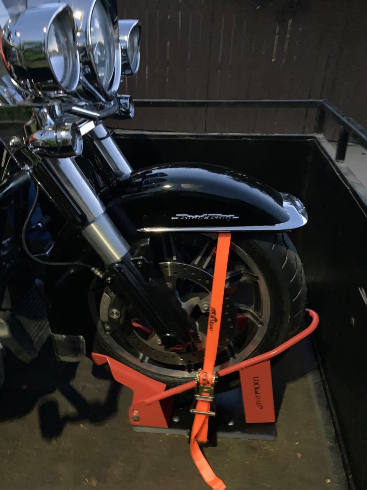 Lock 'N Load (BK100) Orange/Black Deluxe Motorcycle Wheel Chock customer photo 1