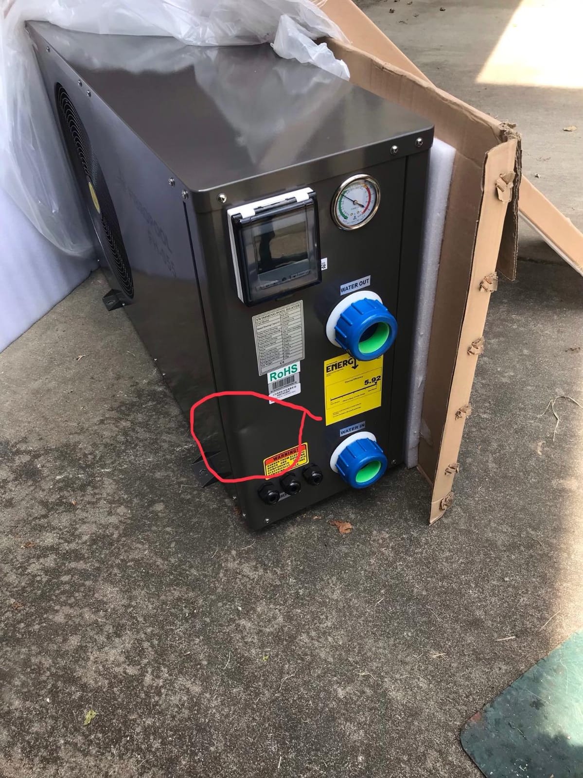 FibroPool Pool Heat Pump - 55,000 BTU Electric - FH255 - Titanium customer photo 1