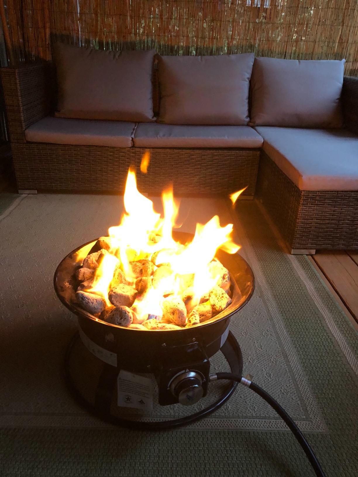 Heininger 5995 58,000 BTU Portable Propane Smokeless Outdoor Gas Fire Pit Black customer photo 2