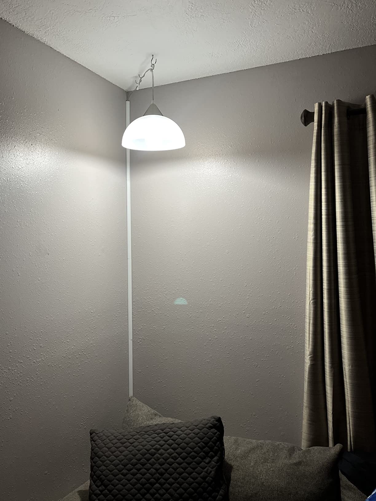 Globe Electric 64413 1-Light Plug-in Pendant, Brushed Steel, Frosted White Shade, 15ft Clear Cord, in-Line On/Off Switch, E26 Base Socket, Kitchen Island, Café, Hanging Light, Bulb Not Included customer photo 2
