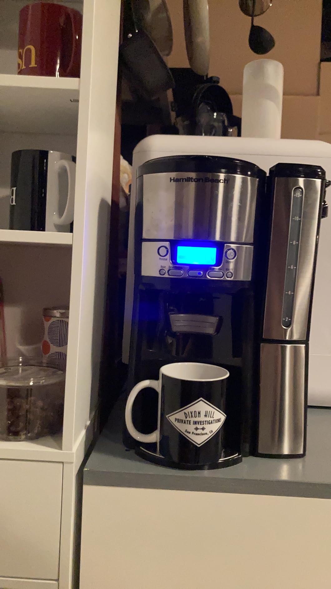 Hamilton Beach One Press Programmable Dispensing 12 Cup Coffee Maker with Internal Coffee Pot, Stays Warm and Fresh for Hours, 60 oz. Removable Reservoir, Black & Stainless Steel (47950) customer photo 2
