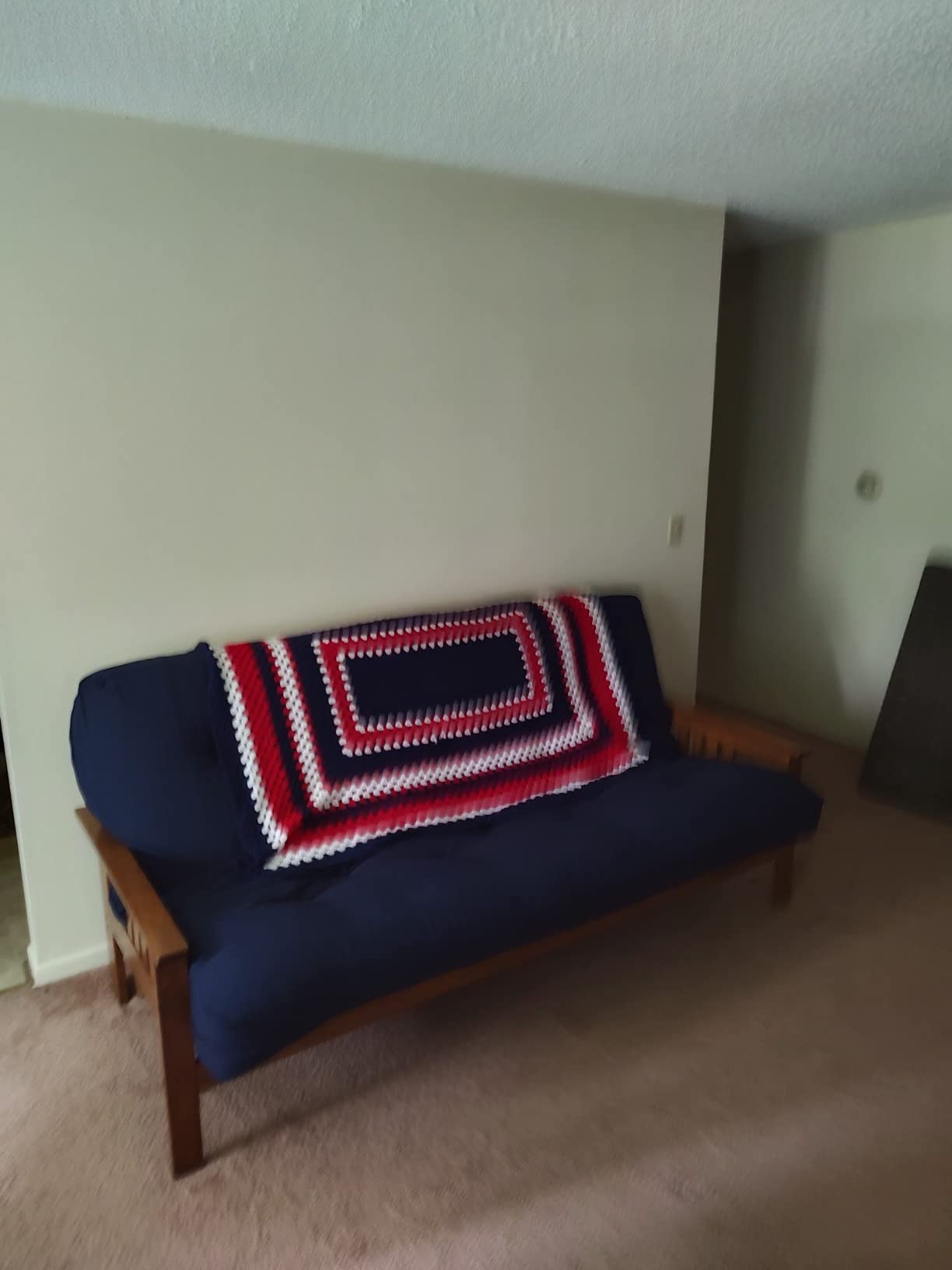 Nirvana Futons Stanford Futon Set - Full Size Futon Frame with Mattress Included (8 Inch Thick Mattress, Twill Navy Blue Color), Heavy Duty Wood, Popular Sofa Bed Choice customer photo 1