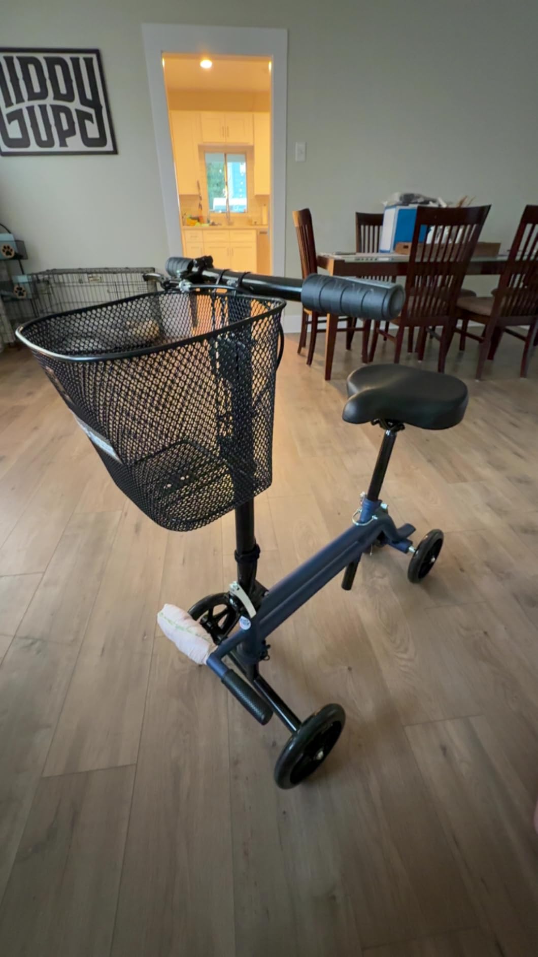 KneeRover Steerable Seated Scooter Mobility Knee Walker, Blue customer photo 2