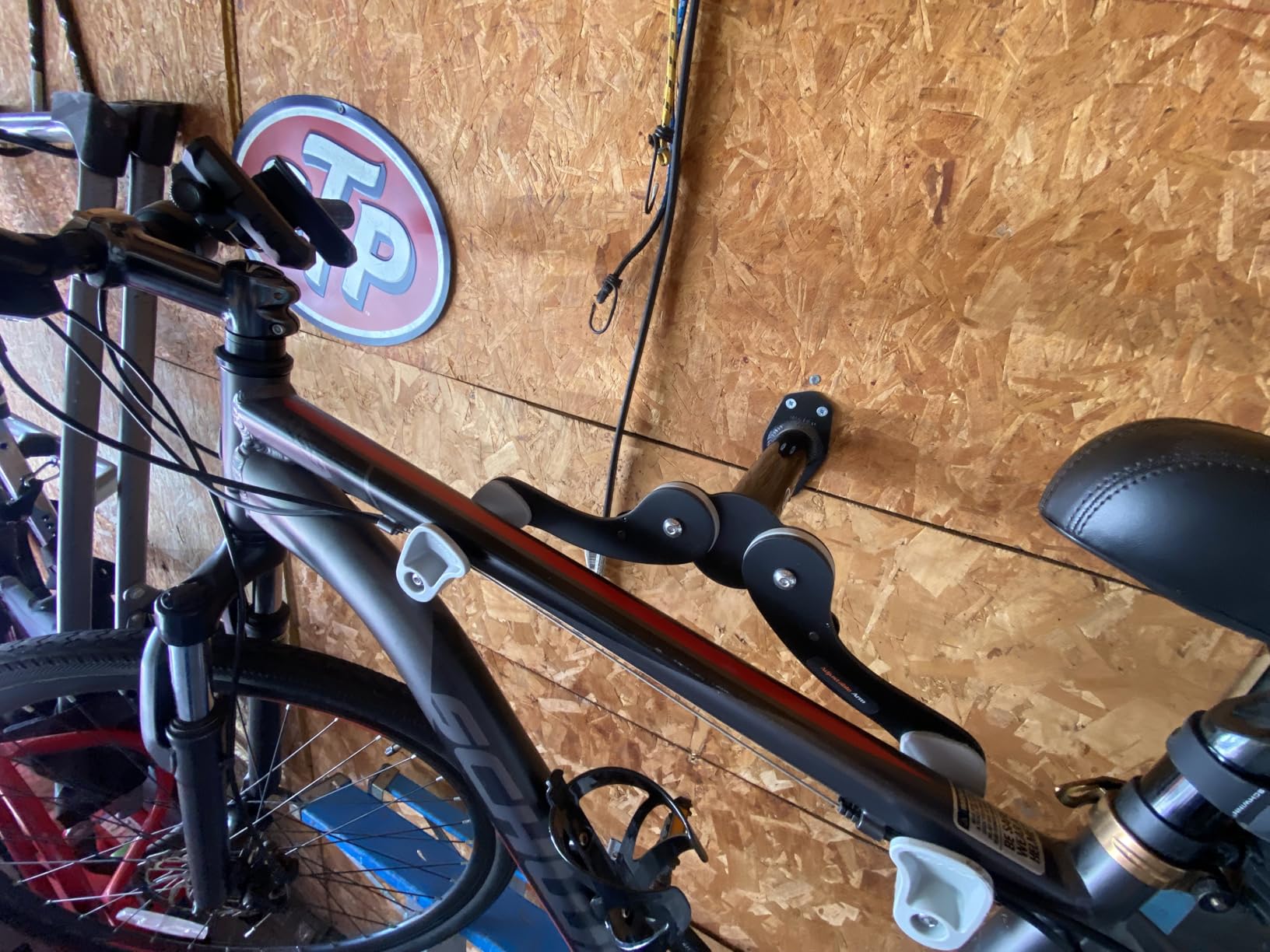 Ibera Bike Wall Mount - Adjustable Frame Holder & Soft Rubber Cradles - Garage Bike Rack for Road, MTB, Kids, Hybrid Bikes - Easy Installation & Space-Saving Design customer photo 1