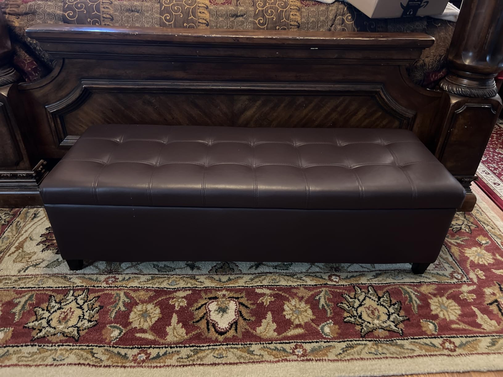 Joveco 51 Inch Storage Bench,Leather Tufted Storage Ottoman with Legs customer photo 1