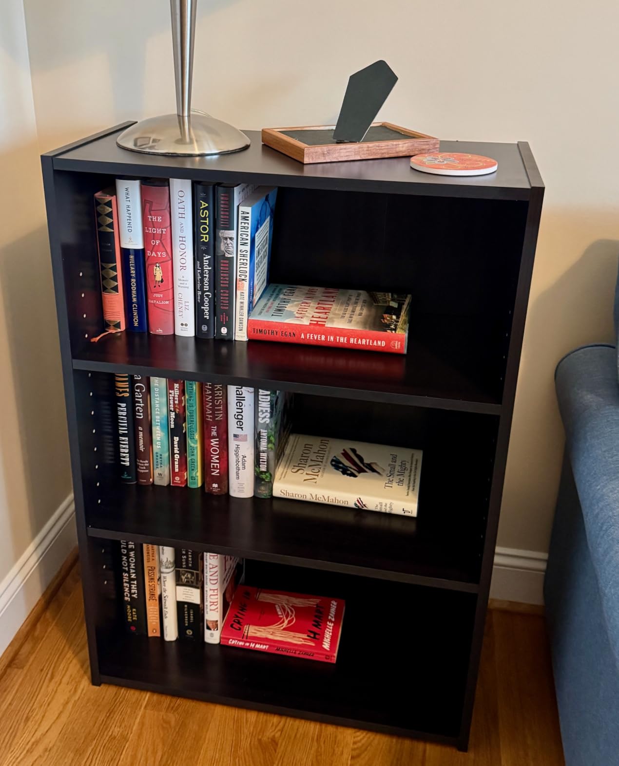 Sauder Beginnings 3-Shelf Bookcase, Bookshelf with Adjustable Storage Shelves, in Brook Cherry finish customer photo 2