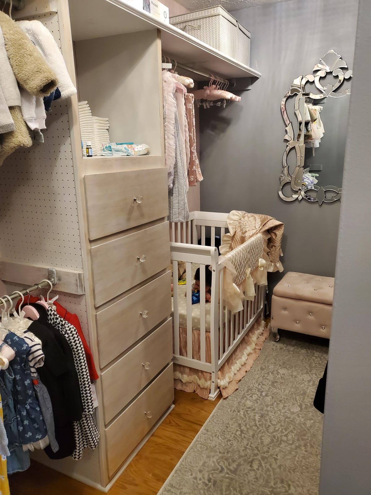 Dream On Me Addison 4-in-1 Convertible Mini Baby Crib in White, GreenGuard Gold & JPMA, Non-Toxic, Pinewood, Converts to Mini Daybed & Twin Bed, 1″ Mattress Pad, for Best for Small Nursery customer photo 2