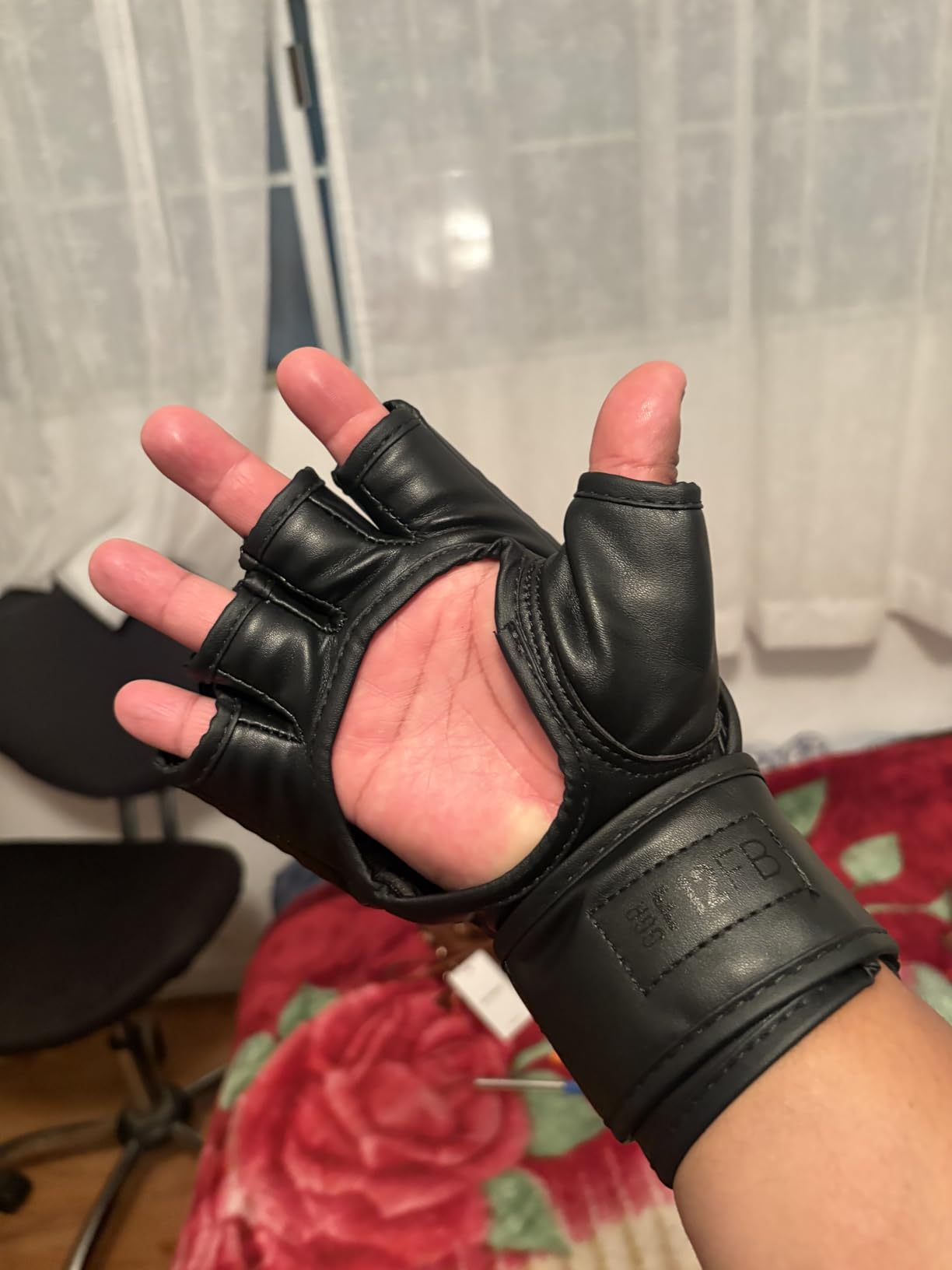 RDX MMA Gloves Grappling Sparring, Maya Hide Leather, Boxing Gloves Men Women Muay Thai Martial Arts Training, Half Finger Adjustable Mitts Wrist Support Kickboxing Cage Fighting Punching Bag Workout customer photo 2