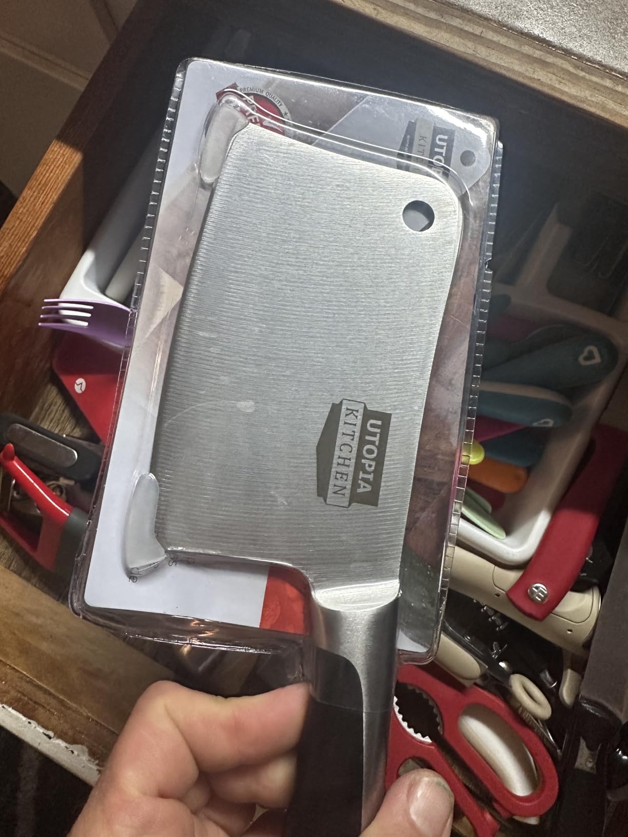 Utopia Kitchen Meat Cleaver Knife 7 Inch Bone Chopper Stainless Steel customer photo 1