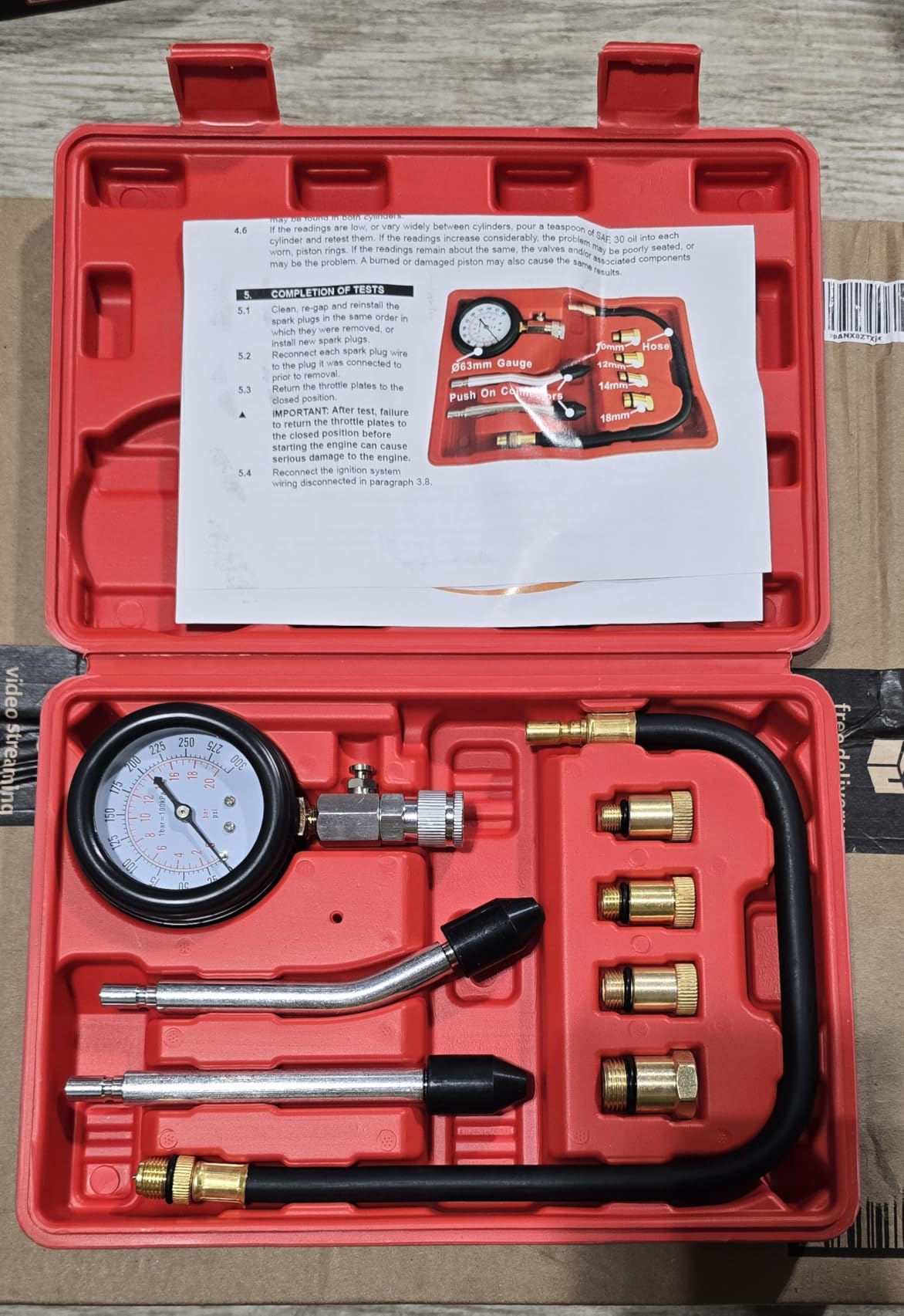 BETOOLL HW0130 8pcs Petrol Engine Cylinder Compression Tester Kit Automotive Tool Gauge customer photo 2