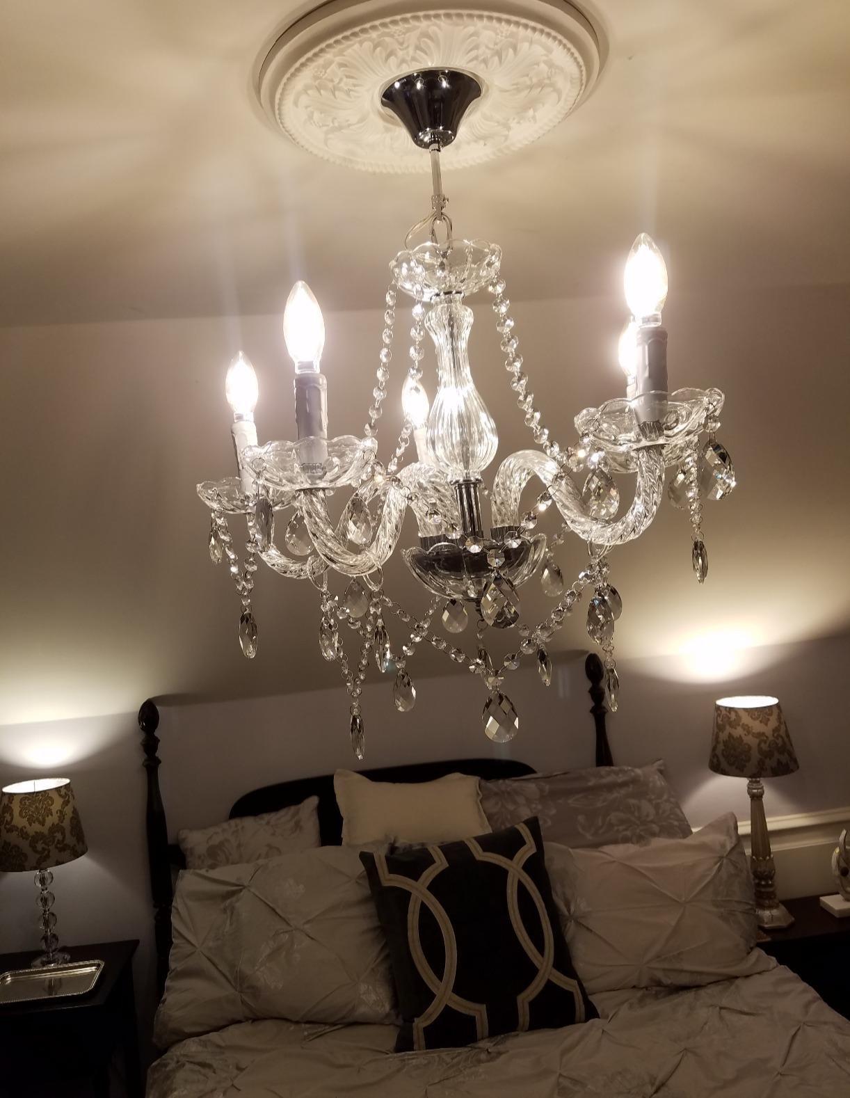 Saint Mossi Modern Contemporary Elegant K9 Crystal Glass Chandelier Pendant Ceiling Lighting Fixture - 5 Lights customer photo 1
