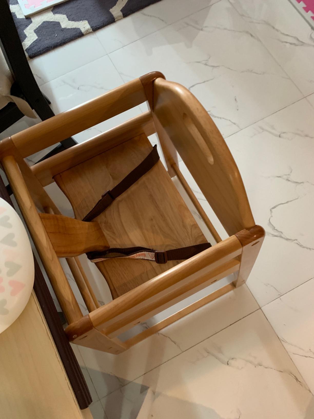 Wooden High Chair for Baby & Toddler – Restaurant-Style Stackable HighChair with Commercial Grade Solid Wood for Dining Table & Kitchen – Compact & Portable Design for Home & Restaurant Use -Natural customer photo 1