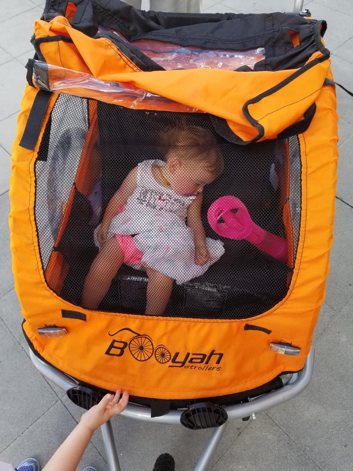 Booyah Strollers 3 in 1 Double Child Baby Bike Bicycle Trailer, Jogger, Stroller with Suspension| 88 lb Capacity | Helmet-Friendly Design, Ventilation, and Storage customer photo 2