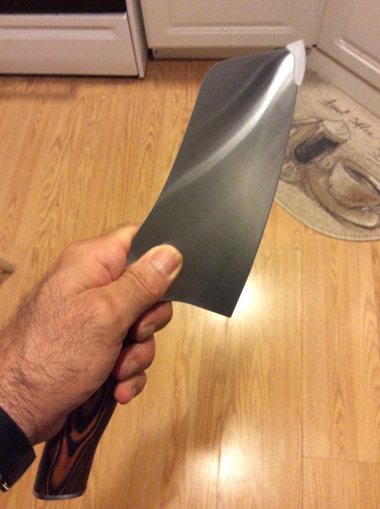 TUO Vegetable Cleaver Knife, Chinese Chef Knife 7 inch Meat Cleaver with Pakkawood Handle, Stainless Steel Butcher Chopper for Home Kitchen - Fiery Phoenix Series customer photo 1