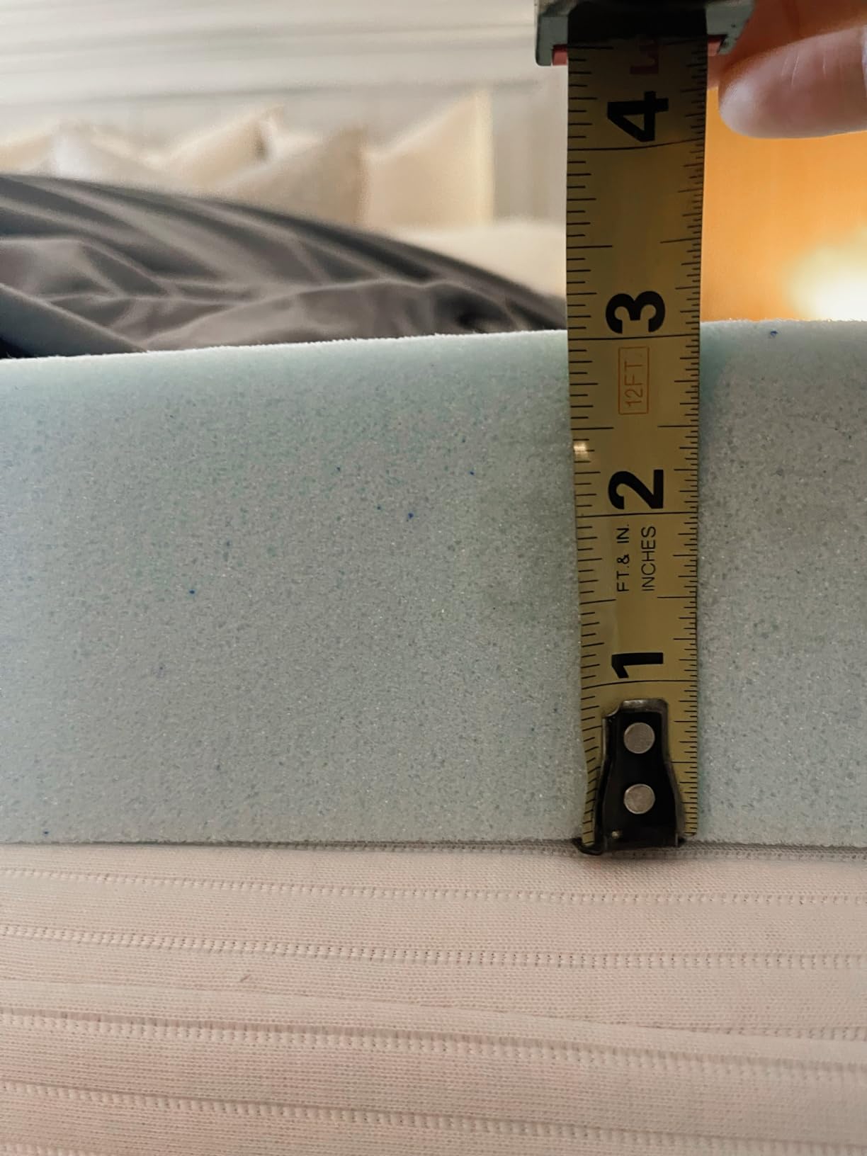 Lucid 3 Inch Memory Foam Mattress Topper, Queen Size – Cooling Gel Bed Topper – Preassure-Relieving Deep Plush Feel – Ventilated Breathable Design – CertiPur Certified - Dorm Room Essentials customer photo 2