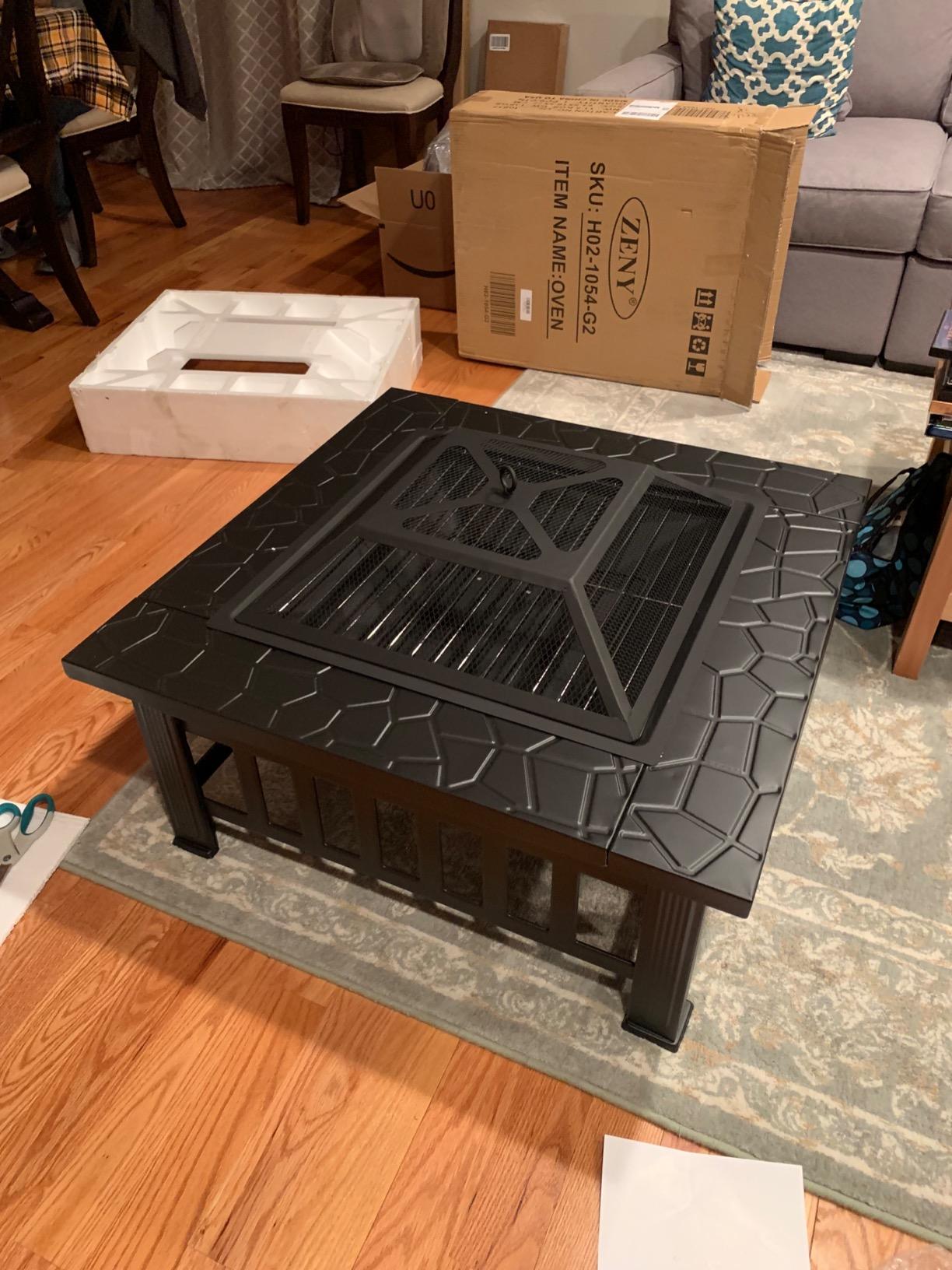 ZENY 32 inch Outdoor Fire Pit with Grill customer photo 1
