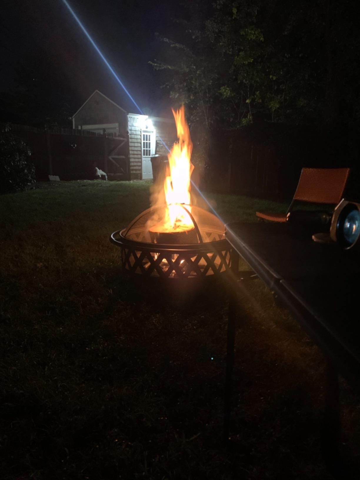 Sunnydaze Crossweave Large Outdoor Fire Pit, Wood Burning, Round, 36