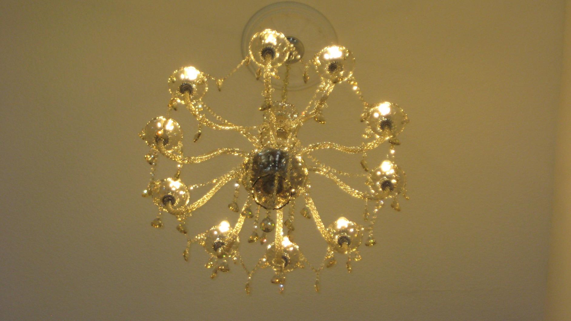 Ridgeyard 10-Light Crystal Chandelier Cognac/Champagne Modern K9 Crystal Candle Pendant Lamp Ceiling Lighting Fixture, Chandeliers for Dining Room Home Decor customer photo 2
