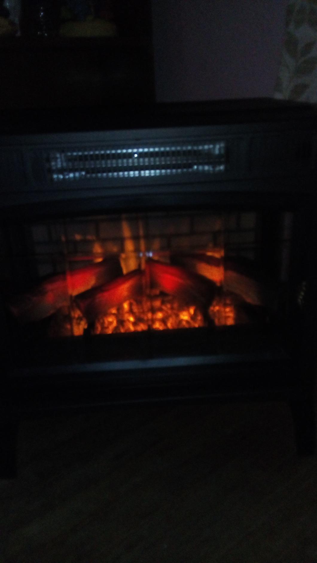 duraflame Freestanding Electric Fireplace Stove Heater with 3D Flame Effect for 1,000 Sq. Ft. Room, Black customer photo 2