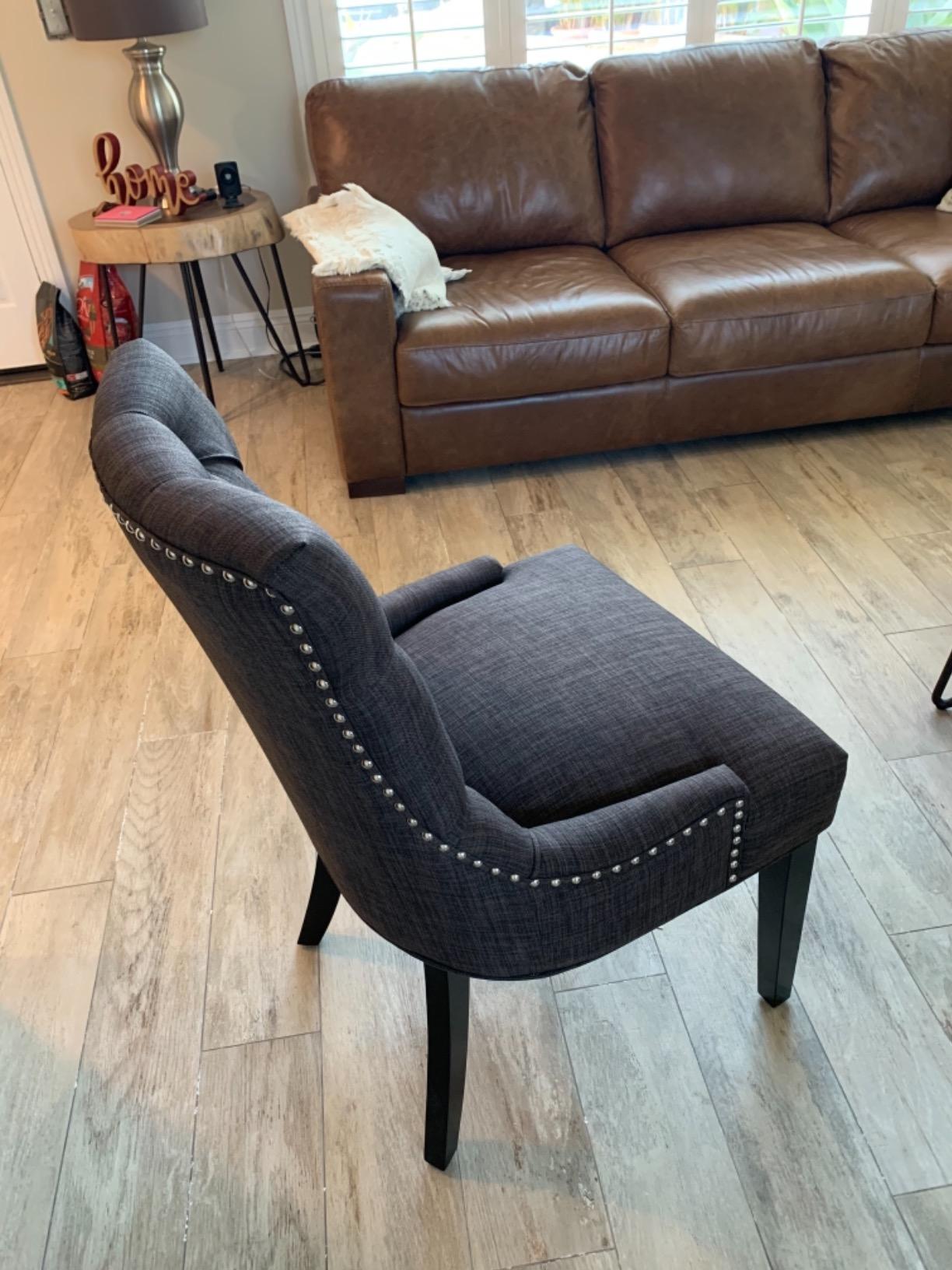 Modway Regent Button Tufted Upholstered Fabric Dining Chair in Light Gray customer photo 2