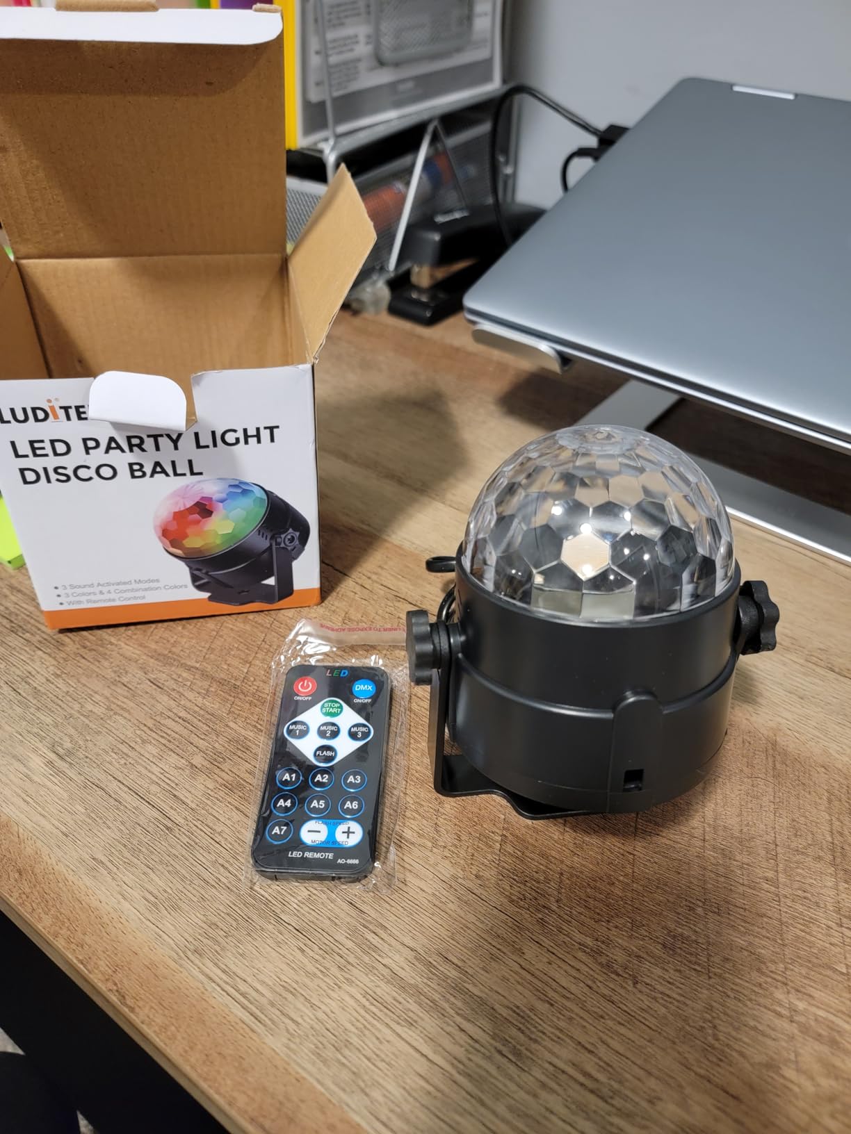 Luditek Sound Activated Party Lights with Remote DJ Lighting, Disco Ball Strobe Stage Light for Home Room Dance Parties Birthday Karaoke Stocking Stuffers New Years Eve Halloween Christmas Decorations customer photo 2