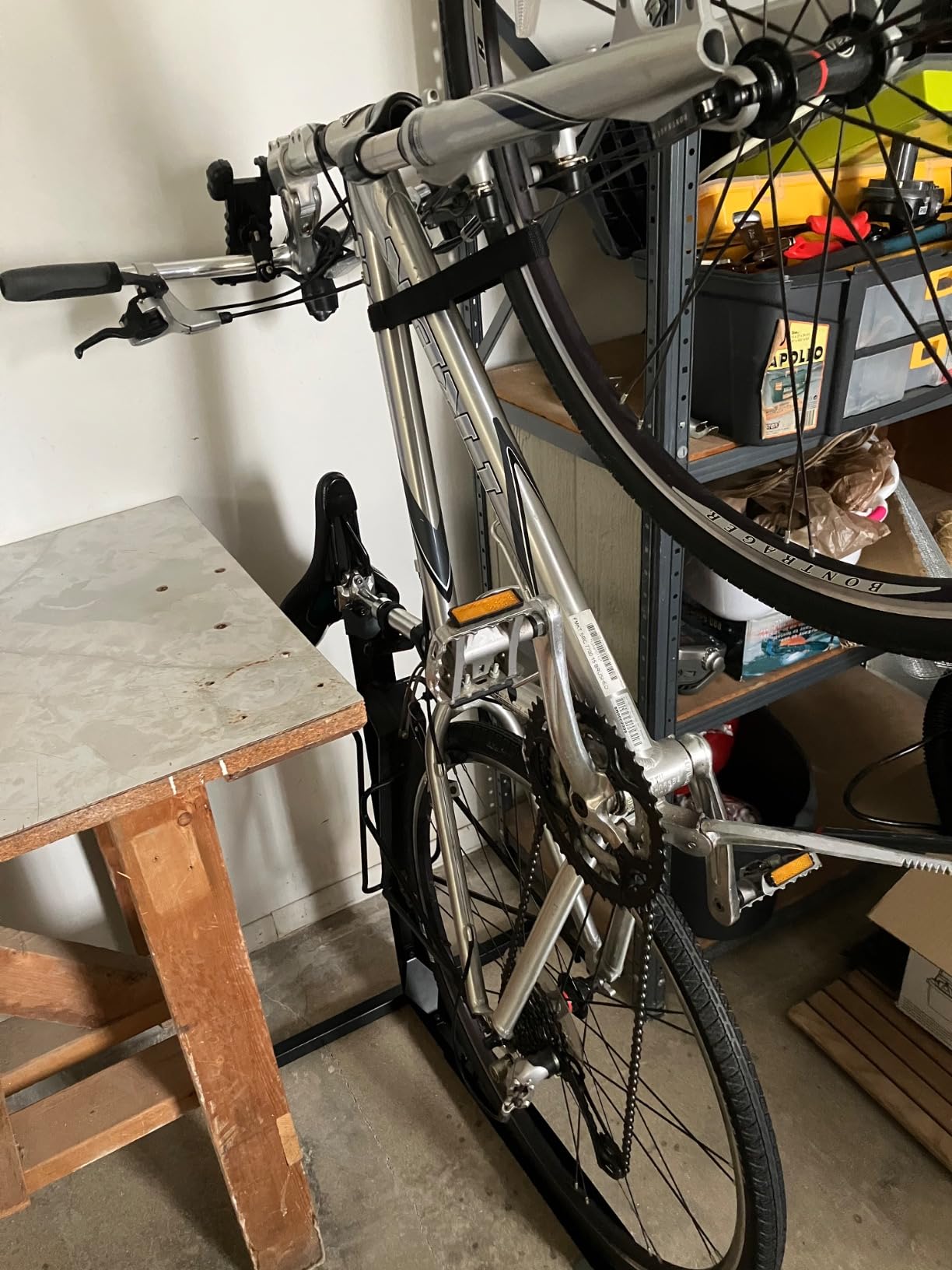 Bike Nook Bike Stand & Vertical Storage Rack - The Original Vertical Bicycle Floor Stand for Garage Storage, Indoor and Outdoor - Perfect Bike Accessories for Small Spaces with No Drilling customer photo 1