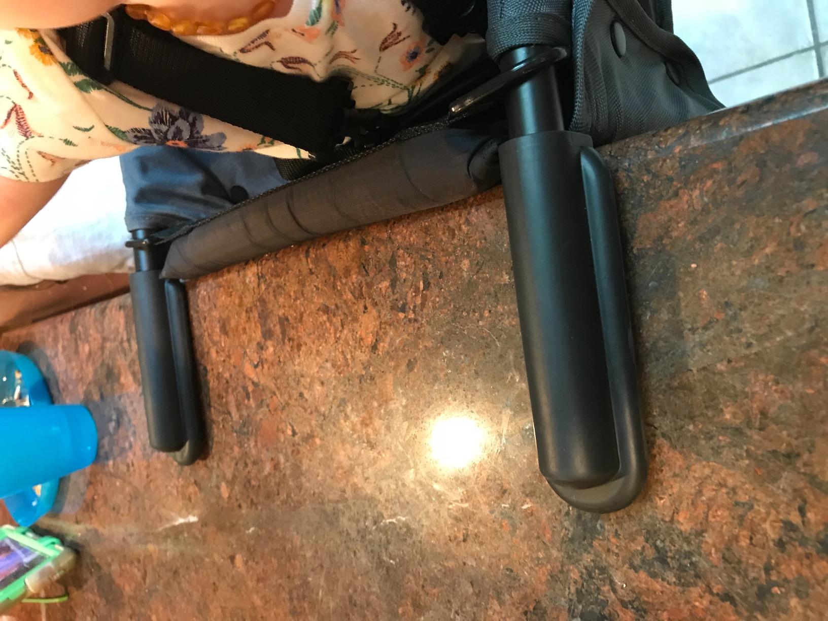 guzzie+Guss Perch Clip On Table Chair - Easy & Secure Setup for Travel (Including Restaurants, Picnics), At Home (Kitchen Islands, Dining Tables) with Machine Washable Fabric, Salt & Pepper (GG201SP) customer photo 2