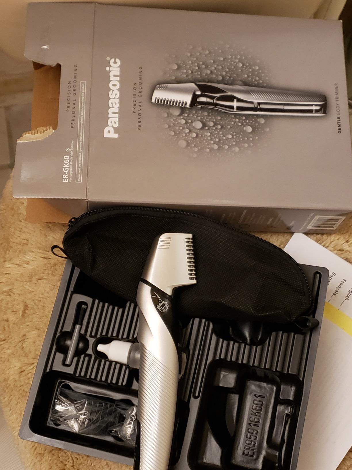 Panasonic Electric Body Trimmer for Men, Cordless Washable Wet Dry Groomer with 3 Comb Attachments, Black ER-GK60-S customer photo 2